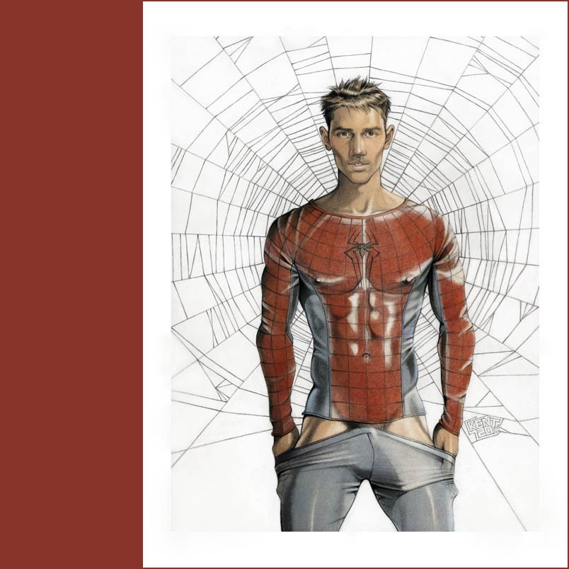 Spiderman Male Nude Graphic Comic Gay Man Adult Adults Portrait Figure Sexy Cartoon