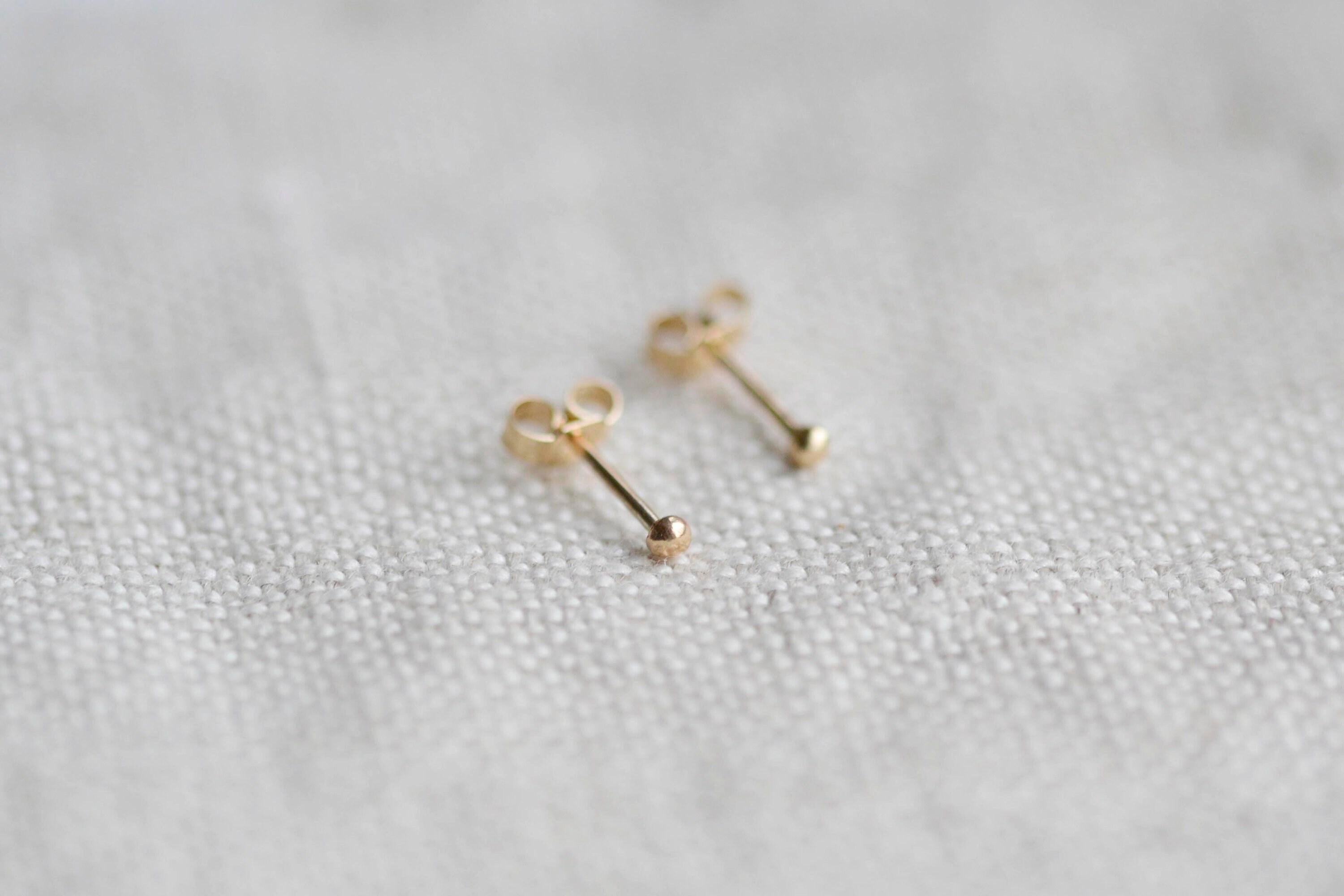 Tiny 9Ct Gold Dot Studs | Very Small 2mm Stud Earring Ball Real Earrings Solid