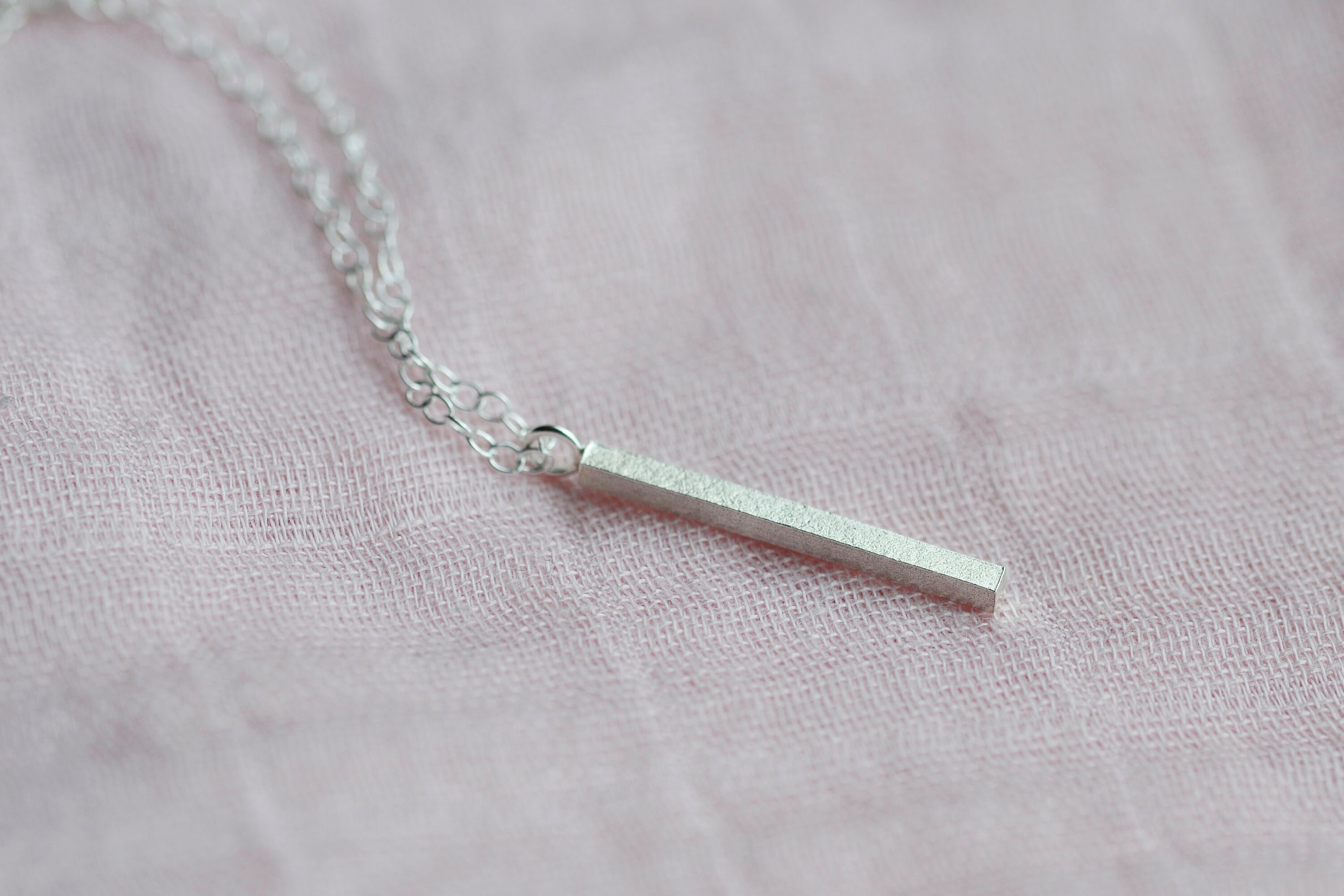 Silver Bar Necklace | Simple Everyday Recycled Sterling Line Minimalist
