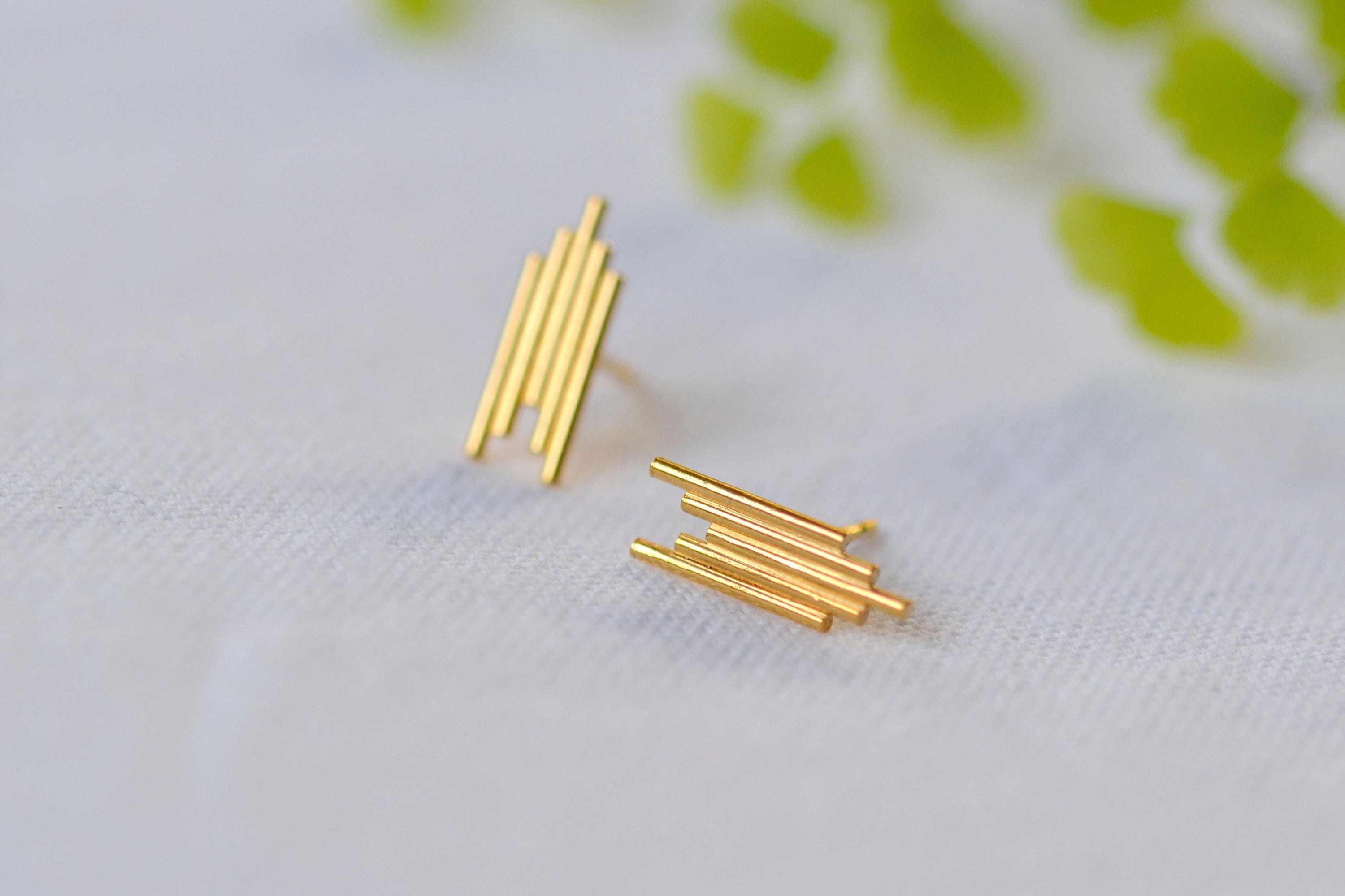 Ventura Stud Earrings - Small | Gold Vermeil Art Deco Ear Studs Style Arrow