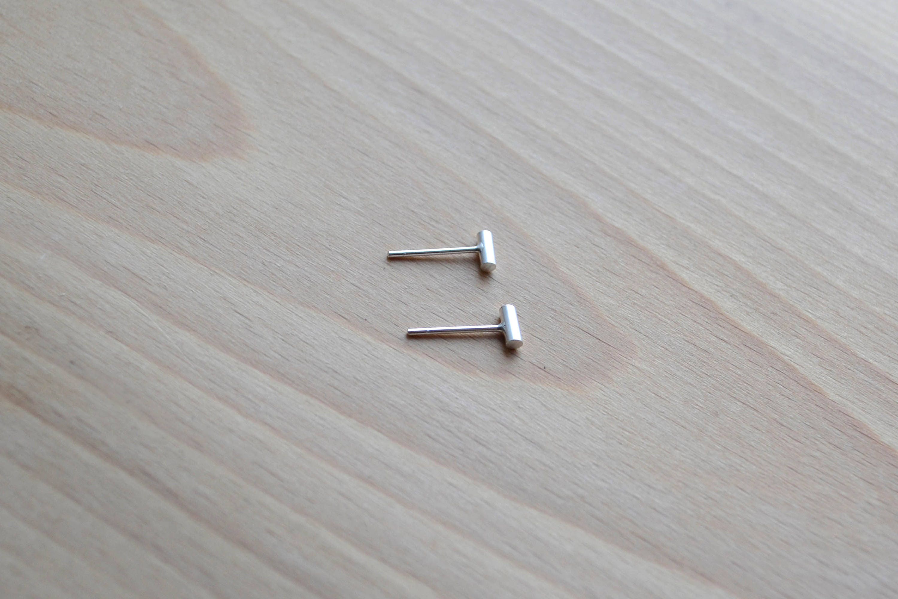 Sterling Silver Line Ear Studs | Bar Earrings Small Stud