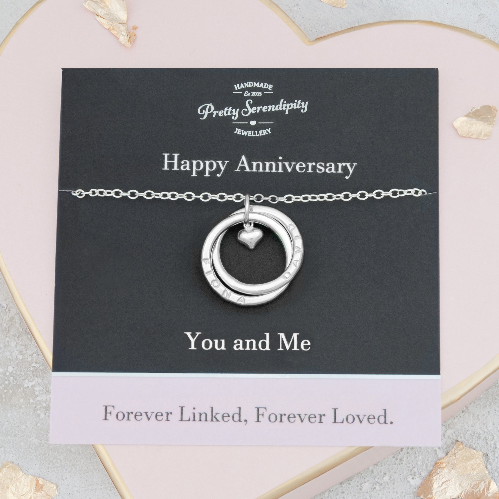 Anniversary Necklace - Forever Linked, Loved, Gift For Wife From Husband