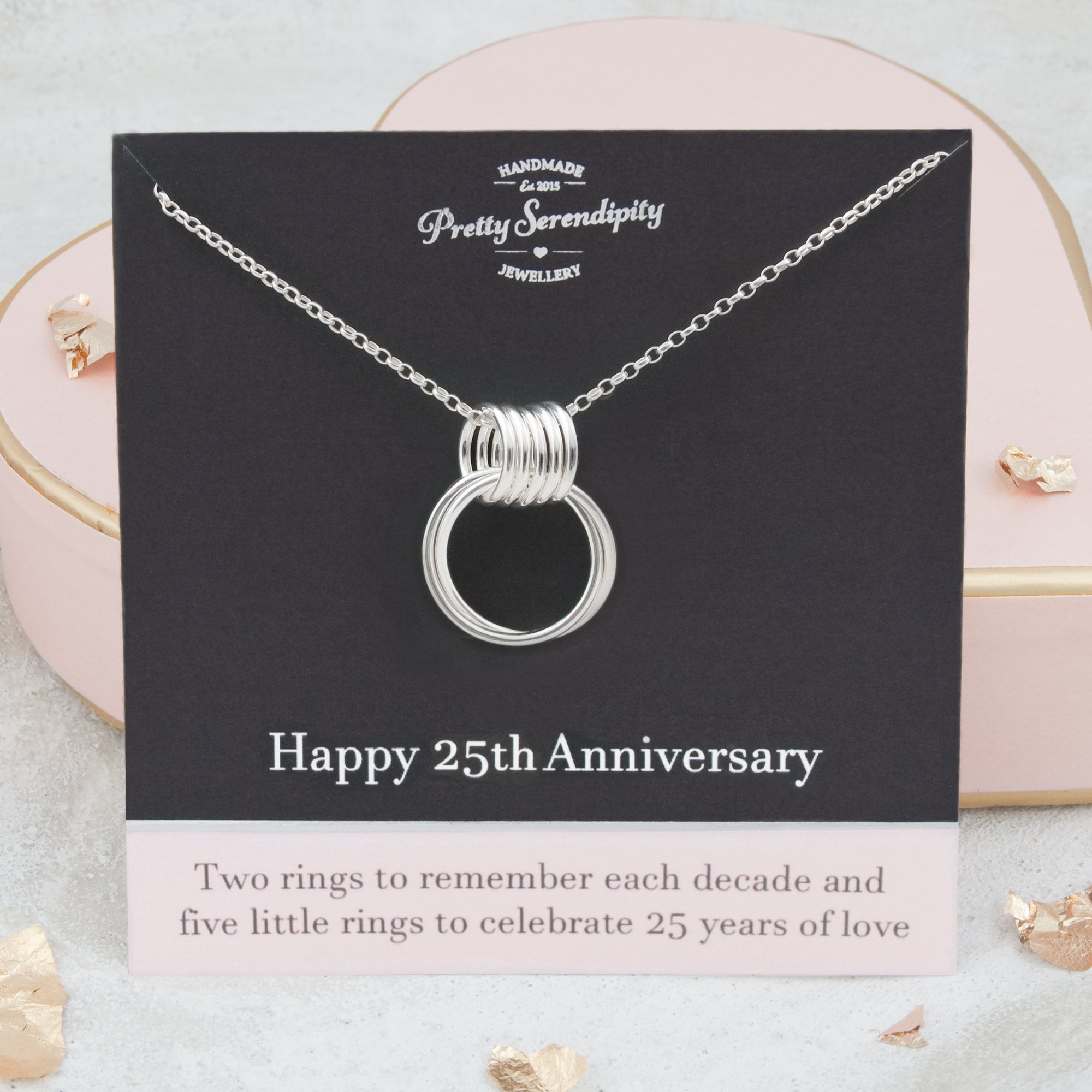 25Th Anniversary Necklace, Wedding Gift, Sterling Silver