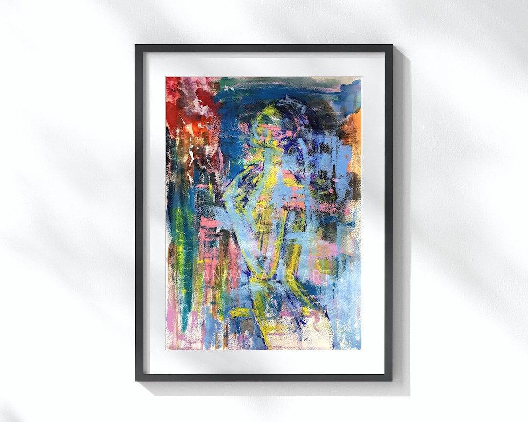 Naked Woman Abstract Original Painting Abstract Figure Woman Art Artwork Original Abstract