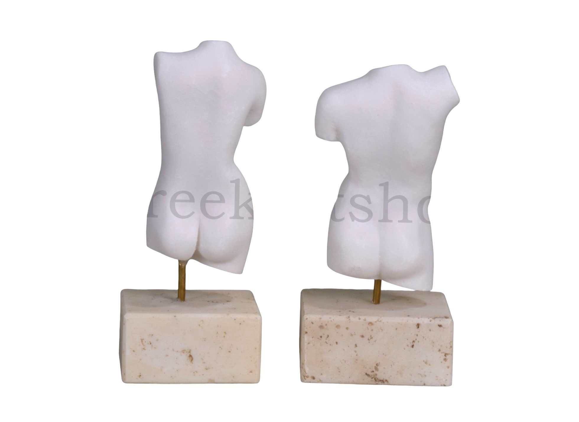 Set Nude Female Male Body Torso Small Greek Statue Sculpture Etsy