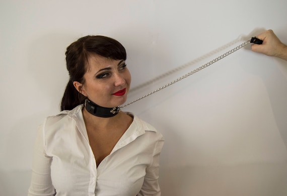 Leather BDSM Collar Leash Necklace Woman Harness BDSM