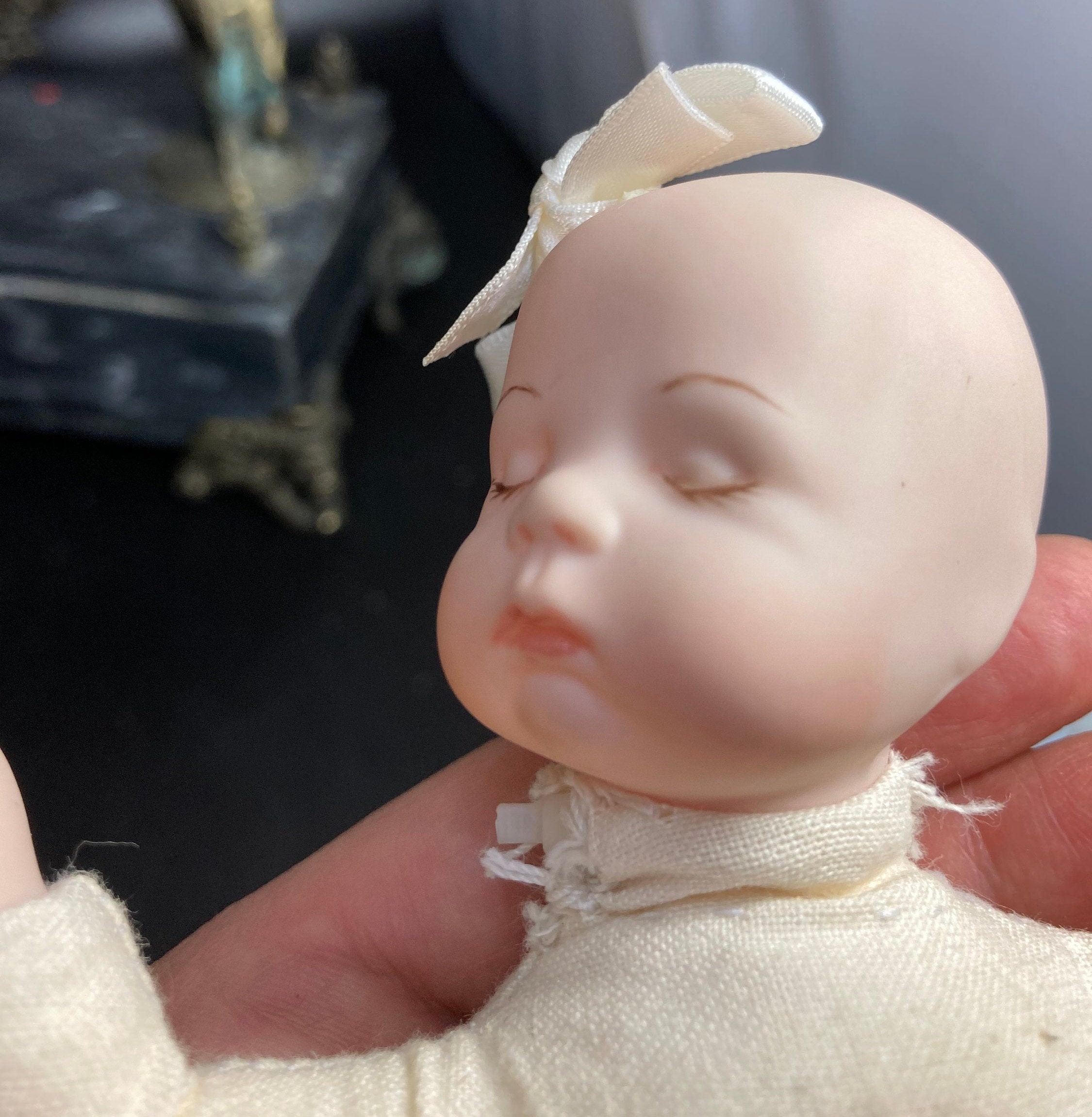 Vintage Porcelain Bisque Headed Baby Doll With Soft Cloth Etsy
