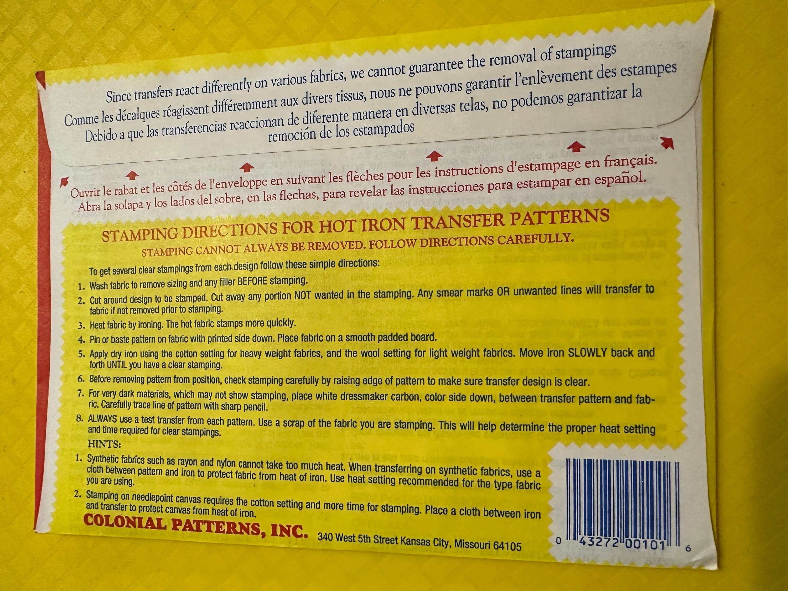 Vintage Unopened Aunt Marthas Hot Iron Transfers 8 Vegetable Motifs Tea Towels Napkins