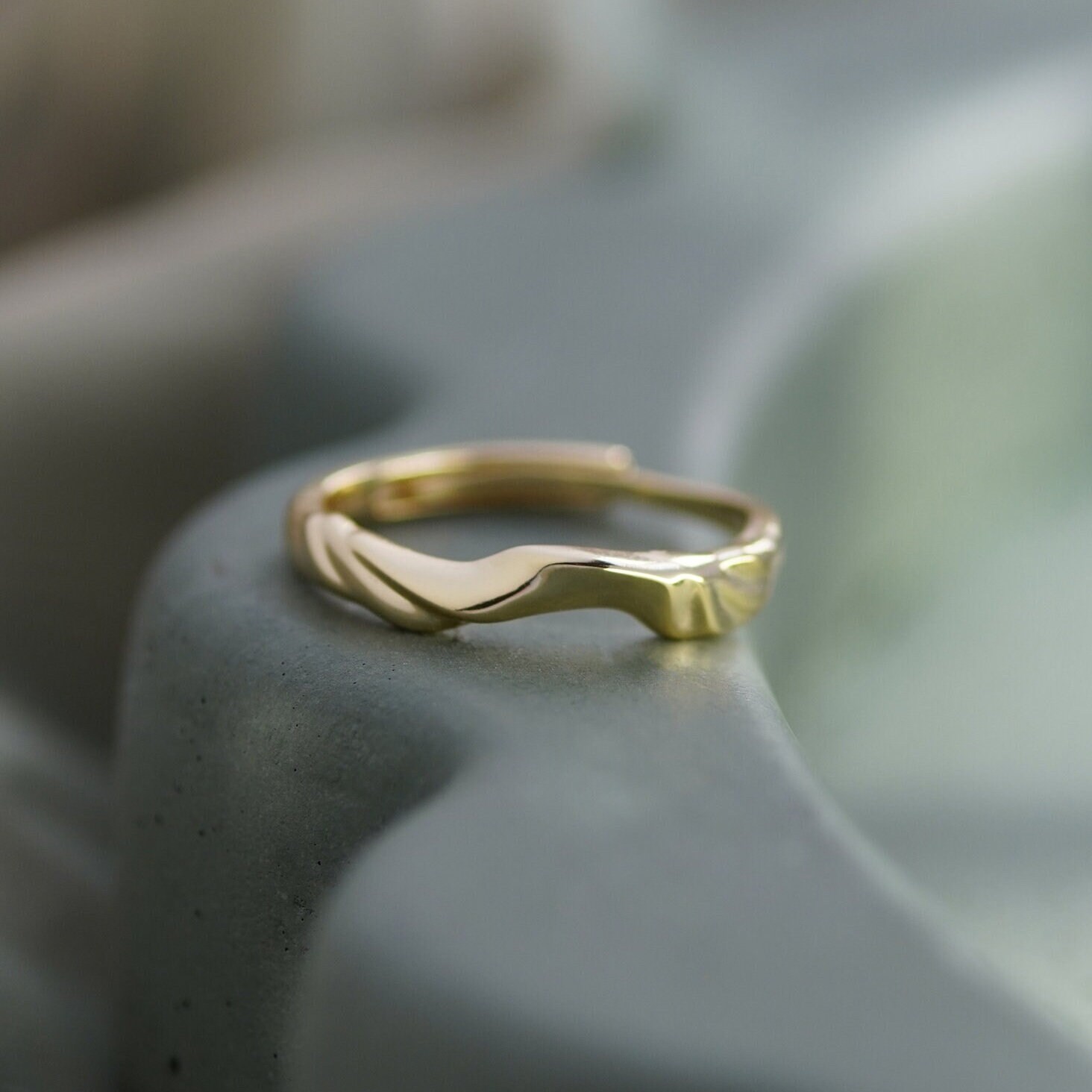 Sammi Maria Creator Drop Daphne Ring, Gold Vermeil Adjustable Stacking Ring