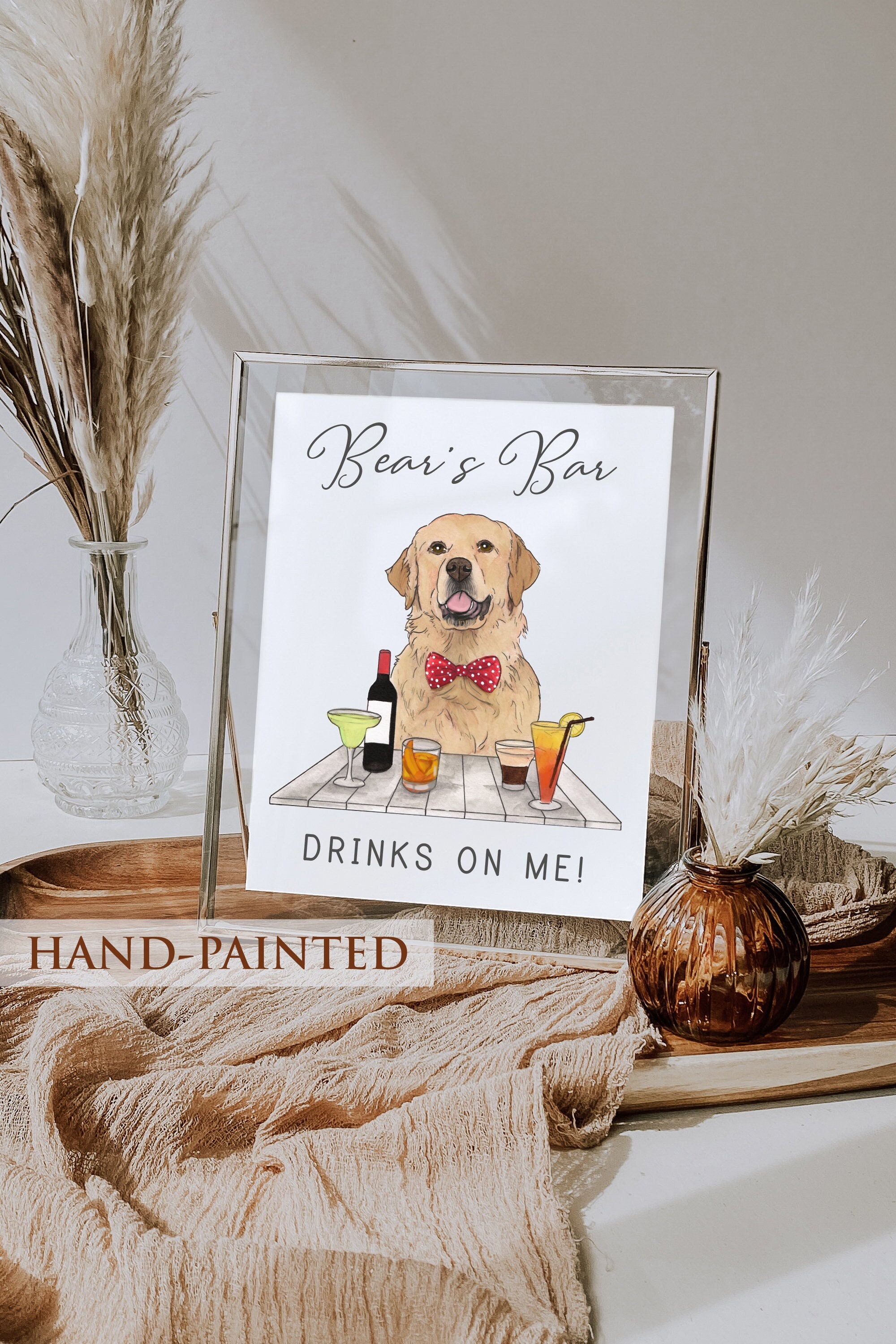 Dog Signature Drink Sign, Sign With Pet, Wedding Bar Menu, Dog, Cocktail Of Honour