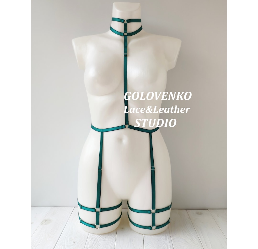 Emerald Elastic Body Harness Plus Size Elastic Straps Unisex Lingerie
