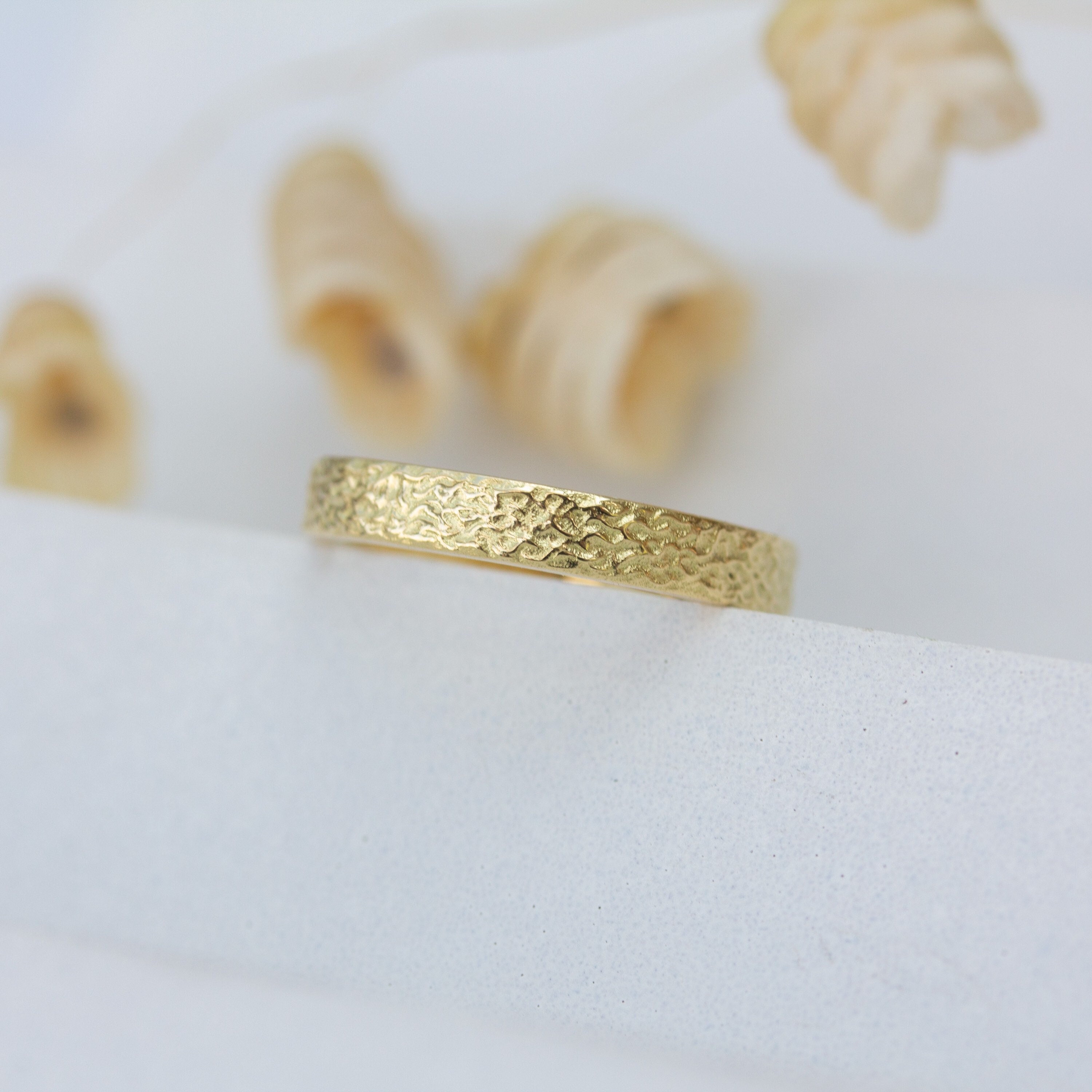 Wave Wedding Band in Solid Gold | Ripple Engagement Ring Textured, Minimalist, Ocean, Sea, Nature Inspired Jewellery Rosalind Elunyd