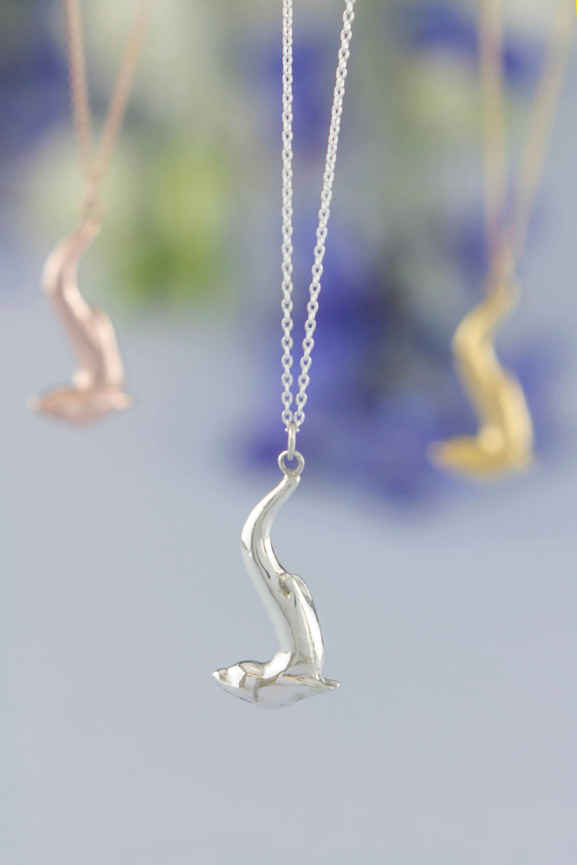 Otter Necklace | Nature Inspired Jewelry Layering Animal Charm Hand Carved Pendant Minimalist