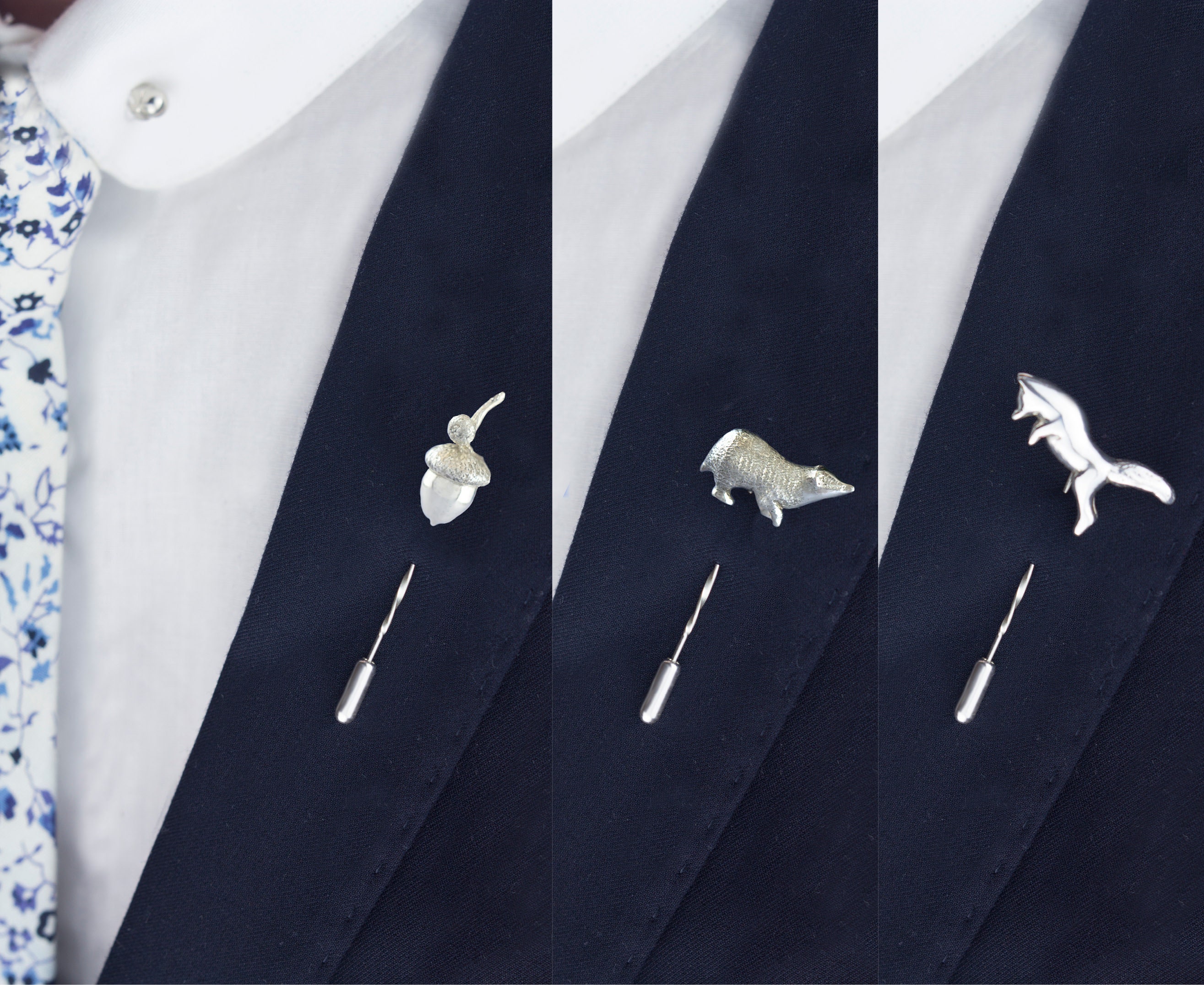 Personal Groomsmen Gift Or Unique Best Man Jewelry Animal Lapel Pin Boutonniere Alternative