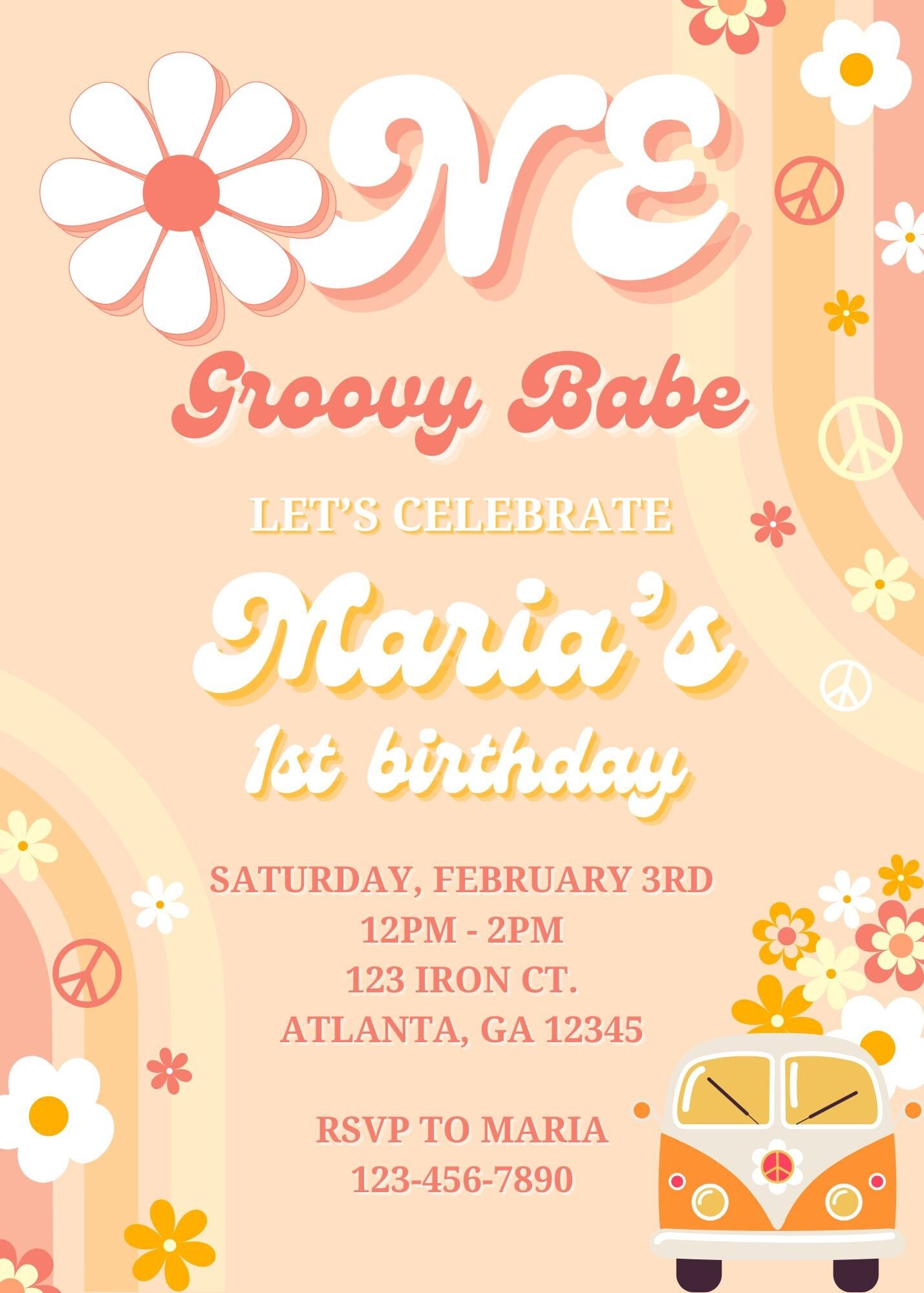 ONE GROOVY BABE Groovy Birthday Etsy