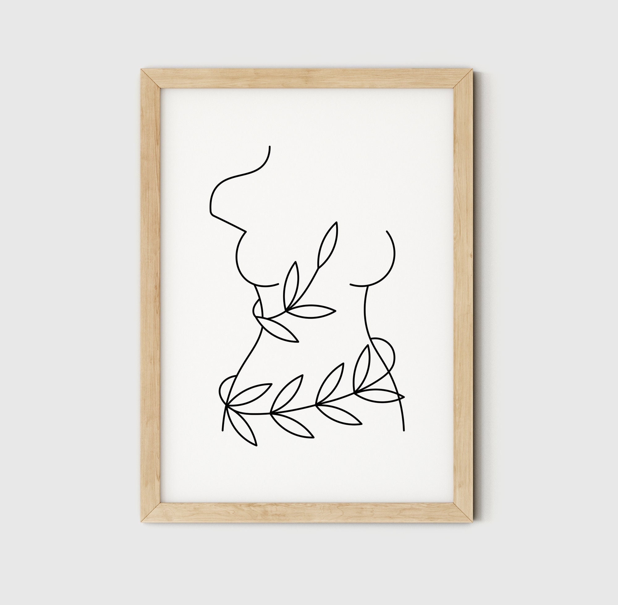 Woman Body Line Art One Line Print Female Nude Art Print One Line Wall Decor Printable Art