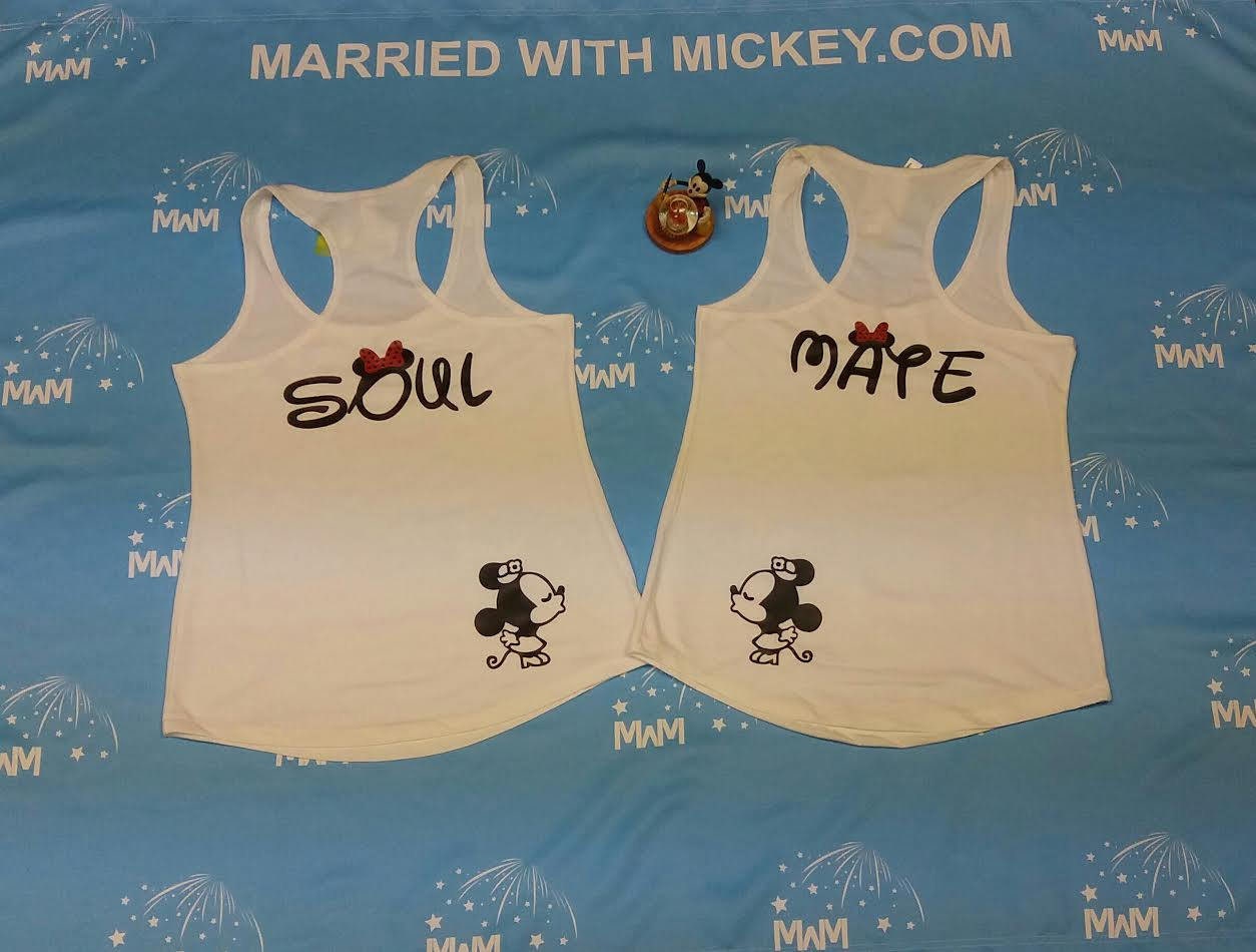 Soulmate Matching Lgbt Lesbian Couple Shirts She S Mine And I M Hers Minnie Mouse Ears Kissing