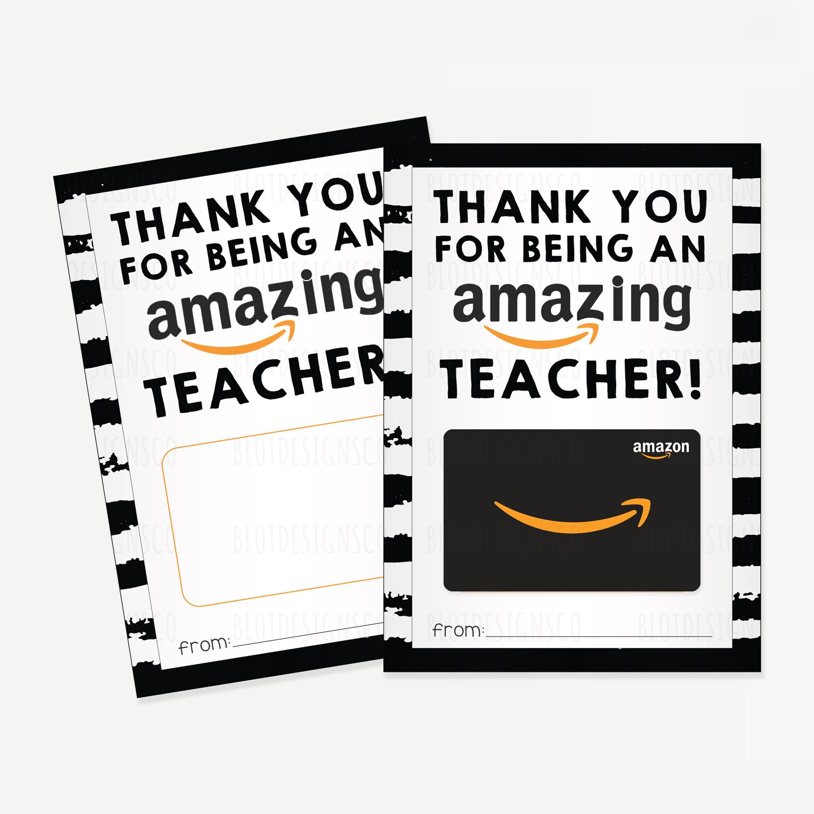 PRINTABLE Thank You For Being An Amazing Teacher Amazon Gift Etsy