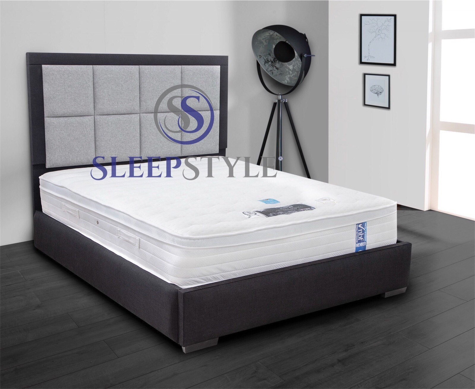6FT Superking Halo Bed Frame Available In Over 32 Fabric Choices Double Kingsize Superking