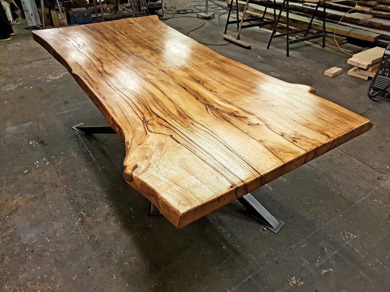 Industrial Style Live Edge Dining Table Waney Edge Table Handmade To Order