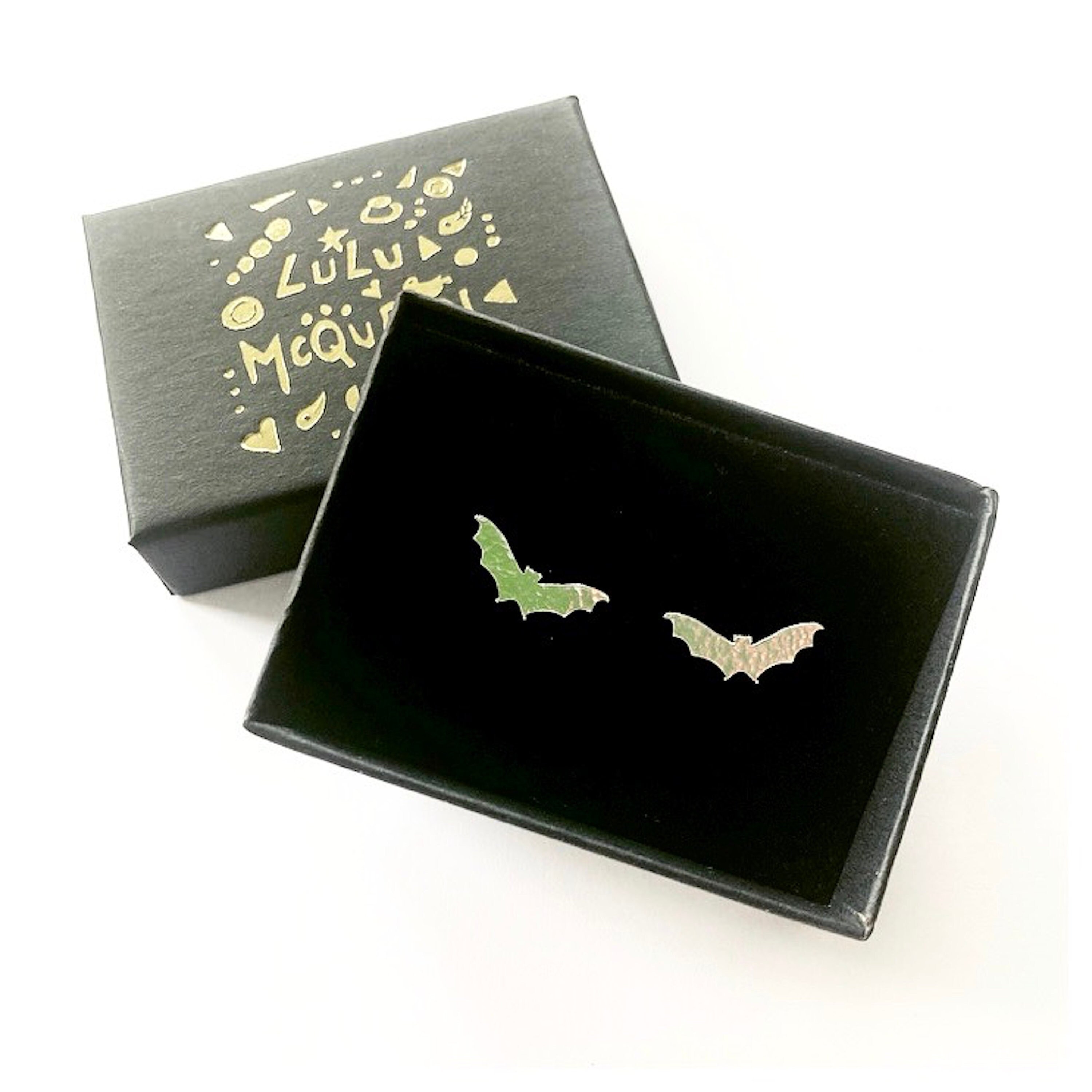 Silver Bat Stud Earrings