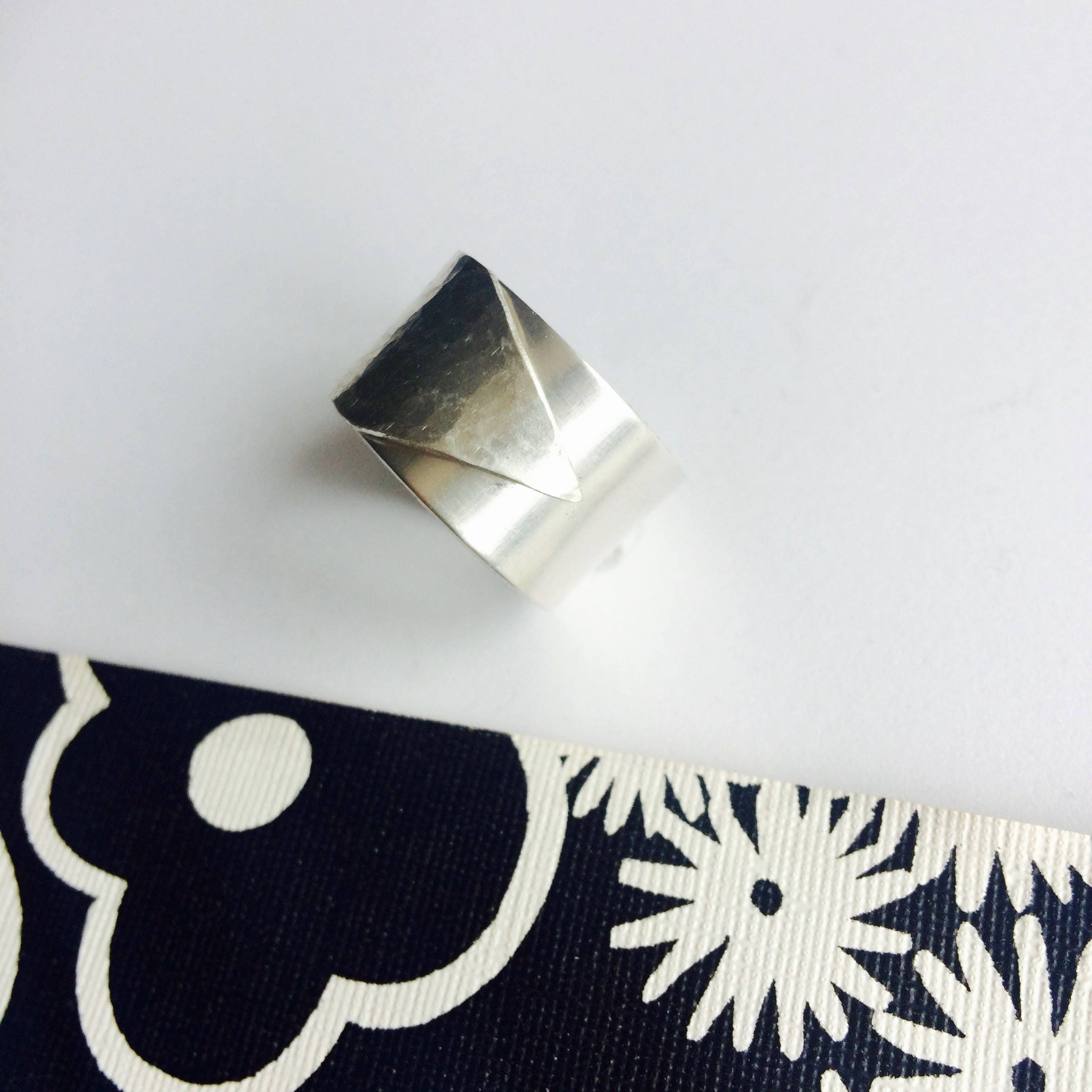 Chunky Hammered Solid Silver Wrap Ring