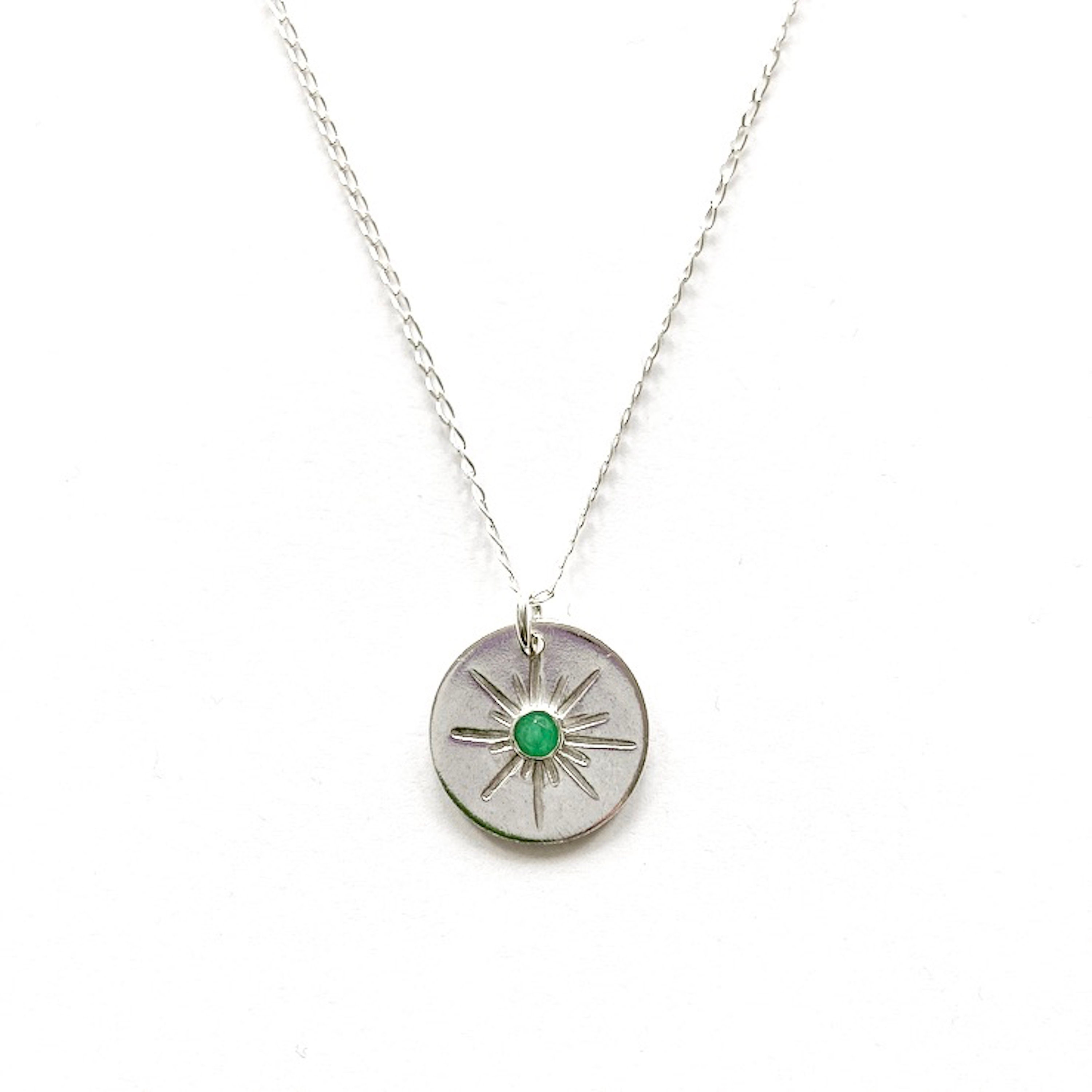 Emerald Silver Necklace