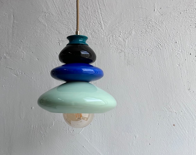 Pendant Ceramic Lamp, Hanging Lampshade, Handmade Design, Contemporary Artwork Creation, Unique Light Fixture Gift