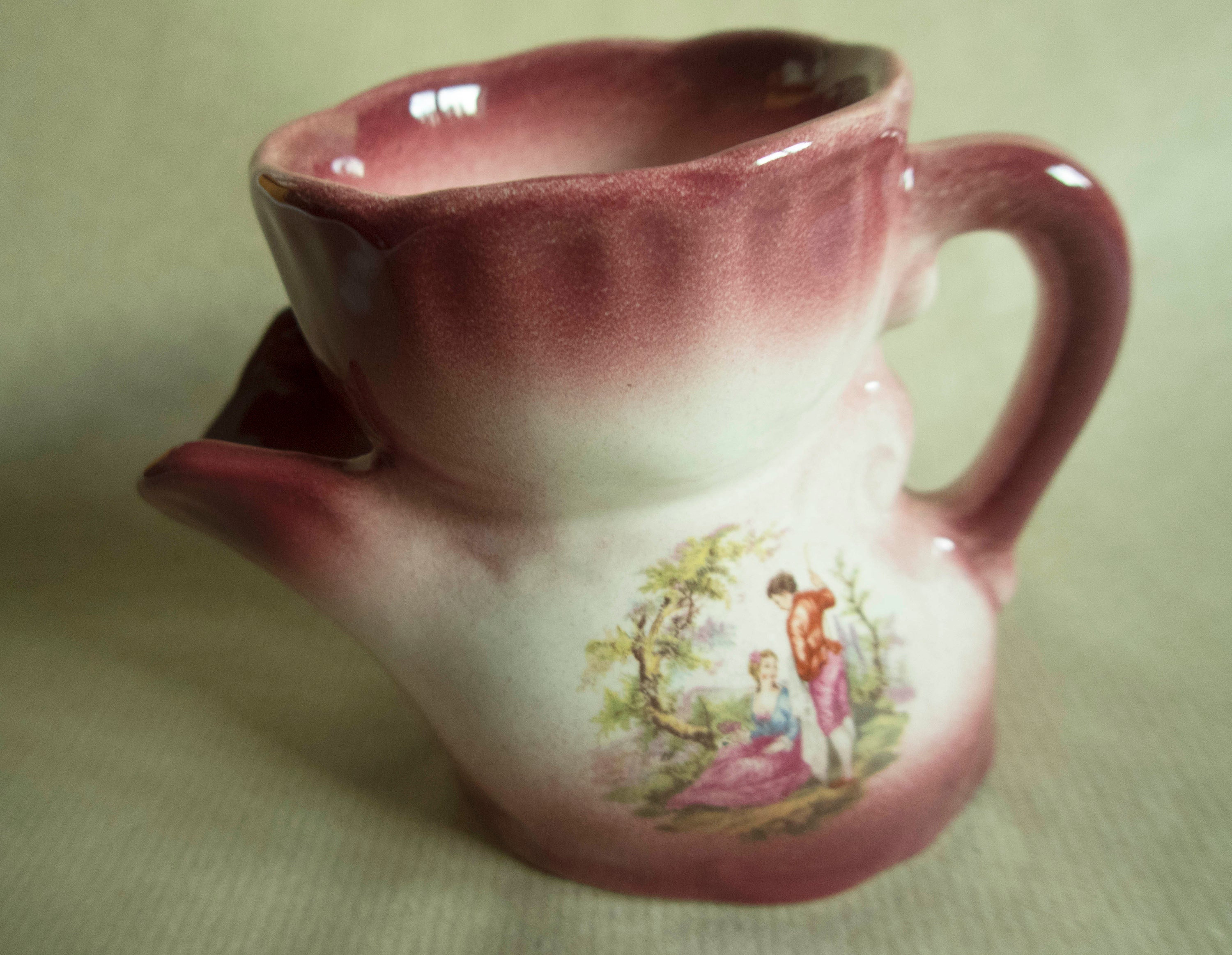 Late Victorian Shaving Mug With Painted Detail
