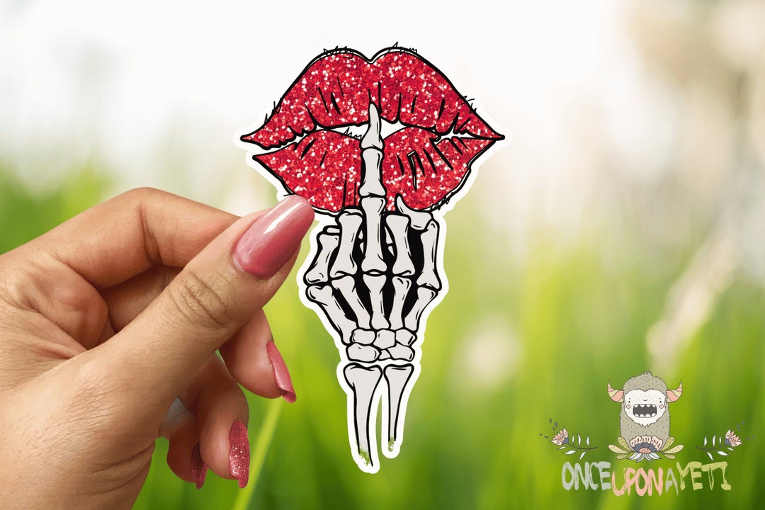 Glitter Lips Middle Finger Sticker Fuck You Fuck Off Sarcastic Stickers Vulgar Stickers