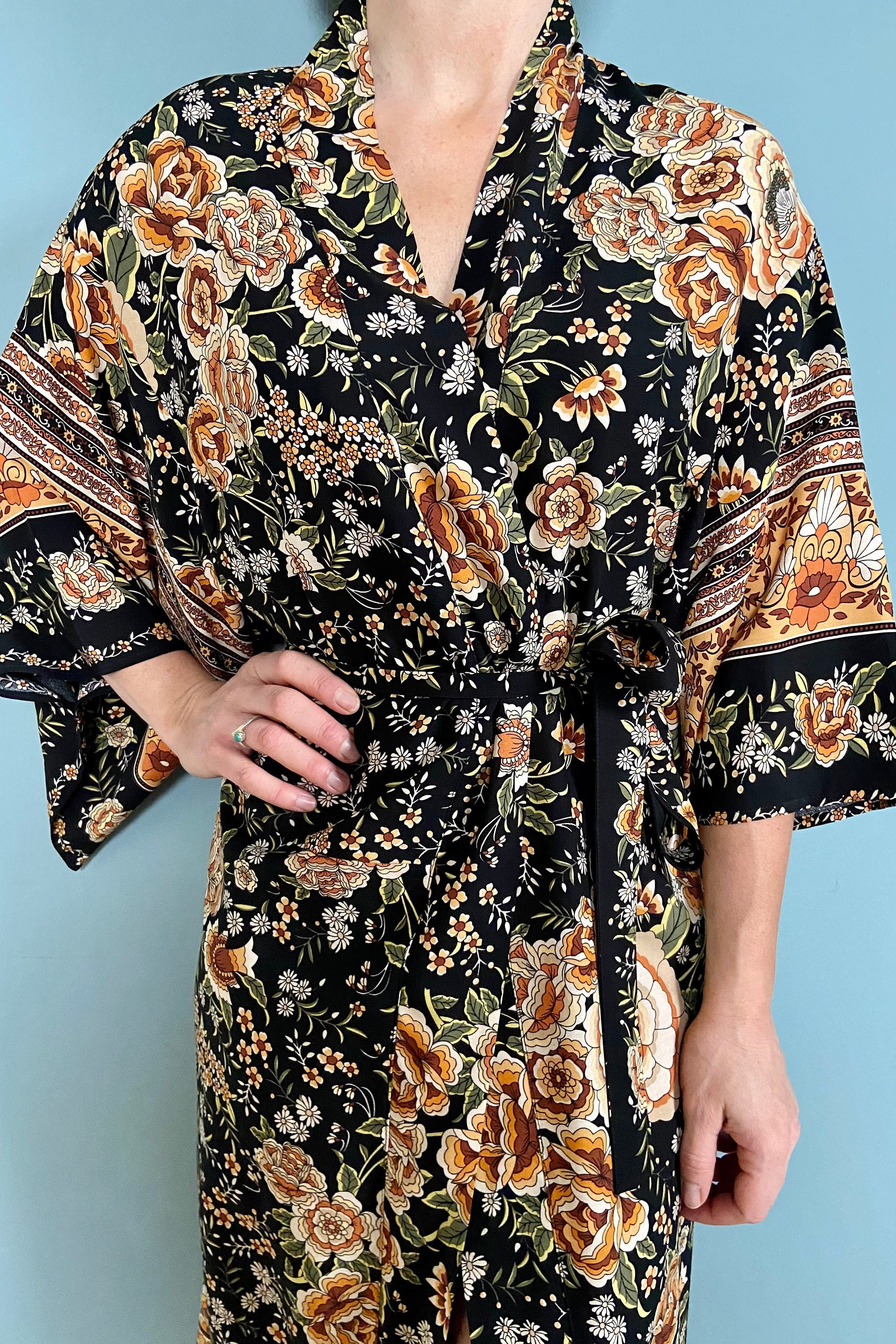 Kimono Robe, Dressing Gown, Beach Cover Up, Loungewear, Boho Womens Bath Kimono, Beachwear