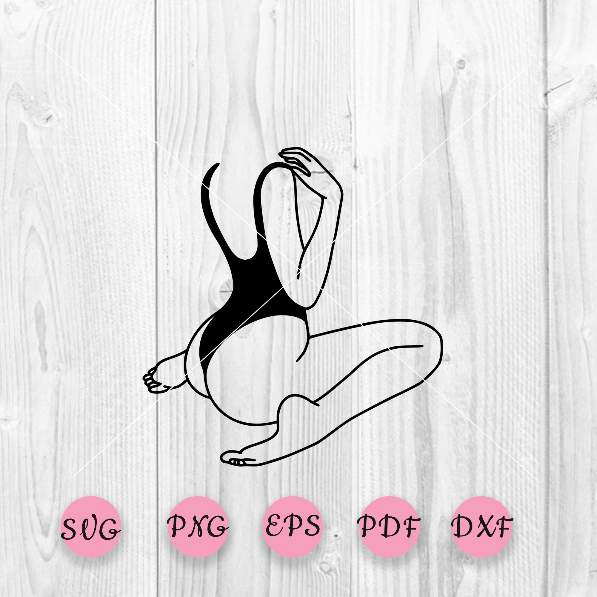 Booty Silhouette SVG Swimwear Svg File Naked Woman Sexy Etsy
