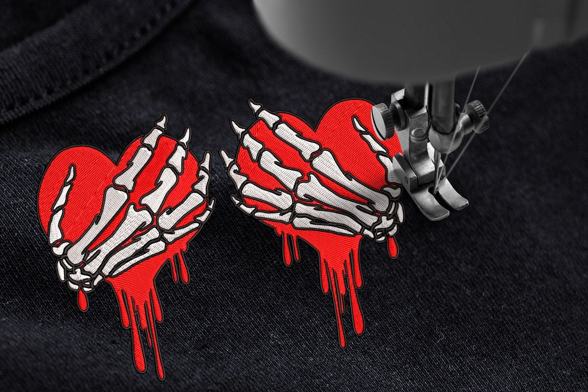 Skeleton Boob Hands Embroidery Valentine Embroidery Design Etsy