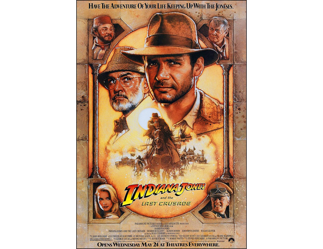 Indiana Jones Last Crusade Movie Poster Action Etsy