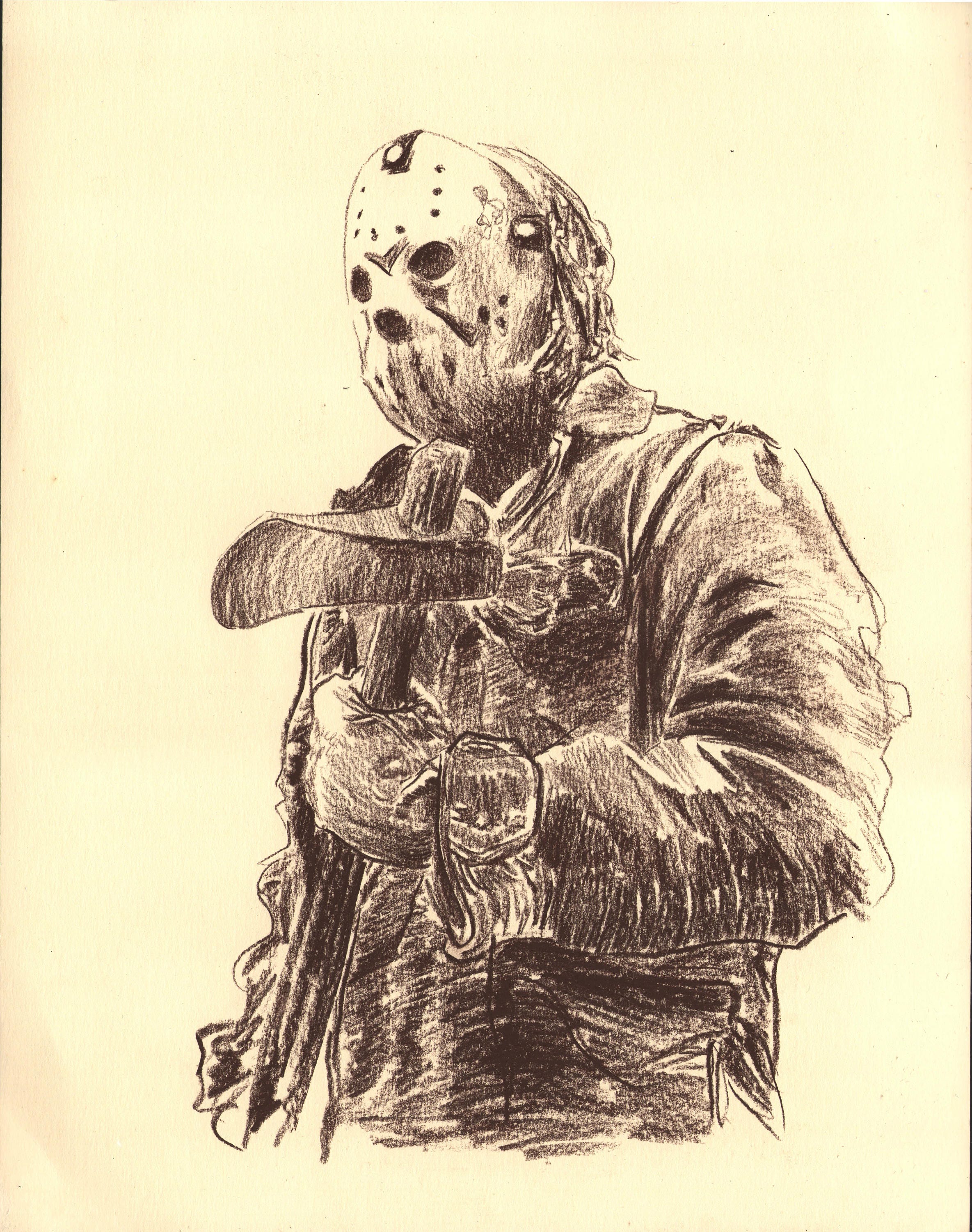 Friday The Th Jason Voorhees Fanart Geek Drawing Etsy