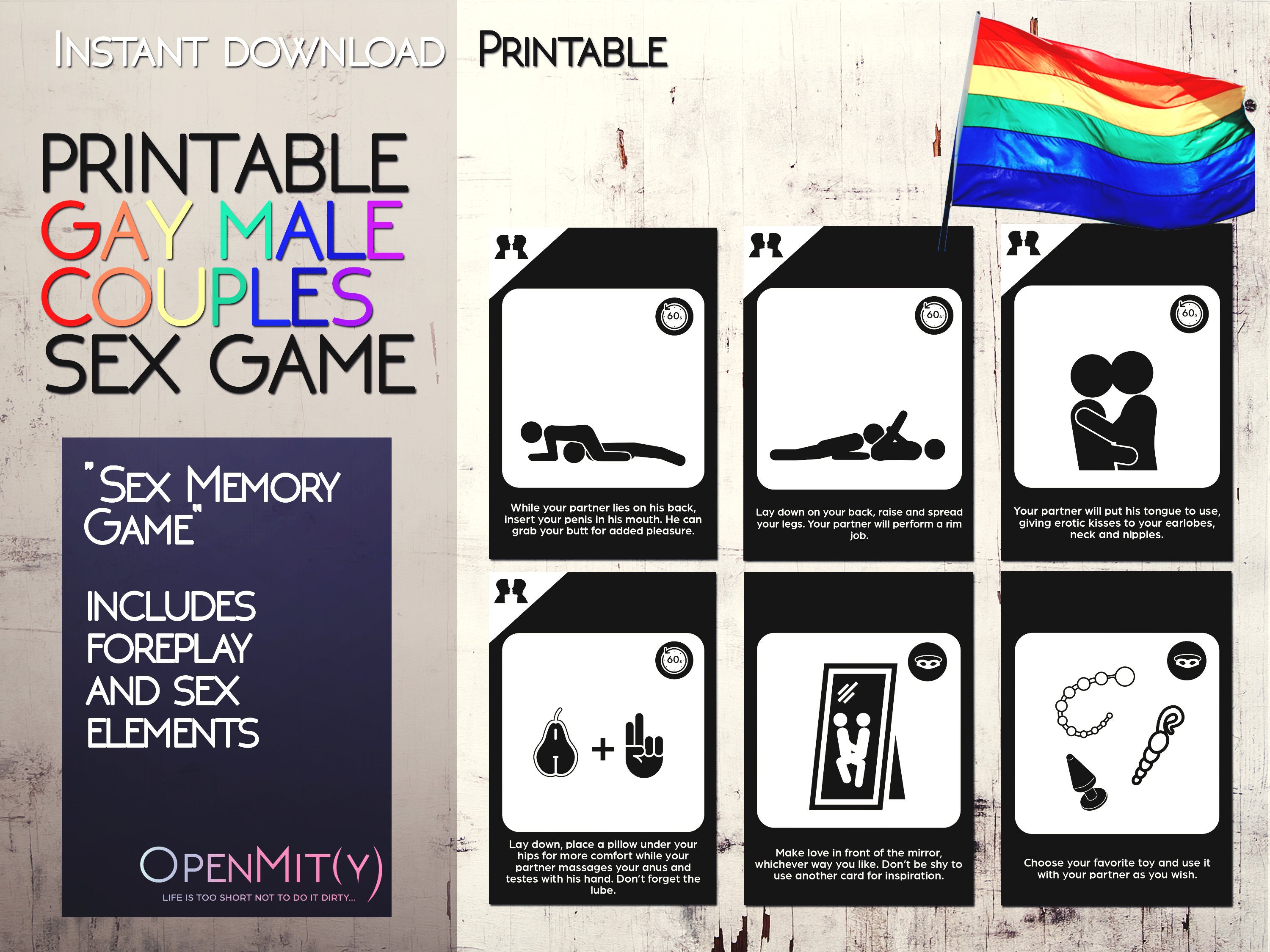Gay Sex Positions Kinky Gay Sex Game PRINTABLE Version Gay Etsy Australia