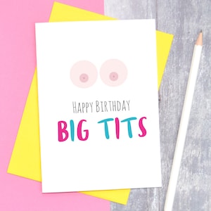 Happy Birthday Big Tits Card Big Boobs Birthday Card Big Tits Birthday Card Wife Birthday