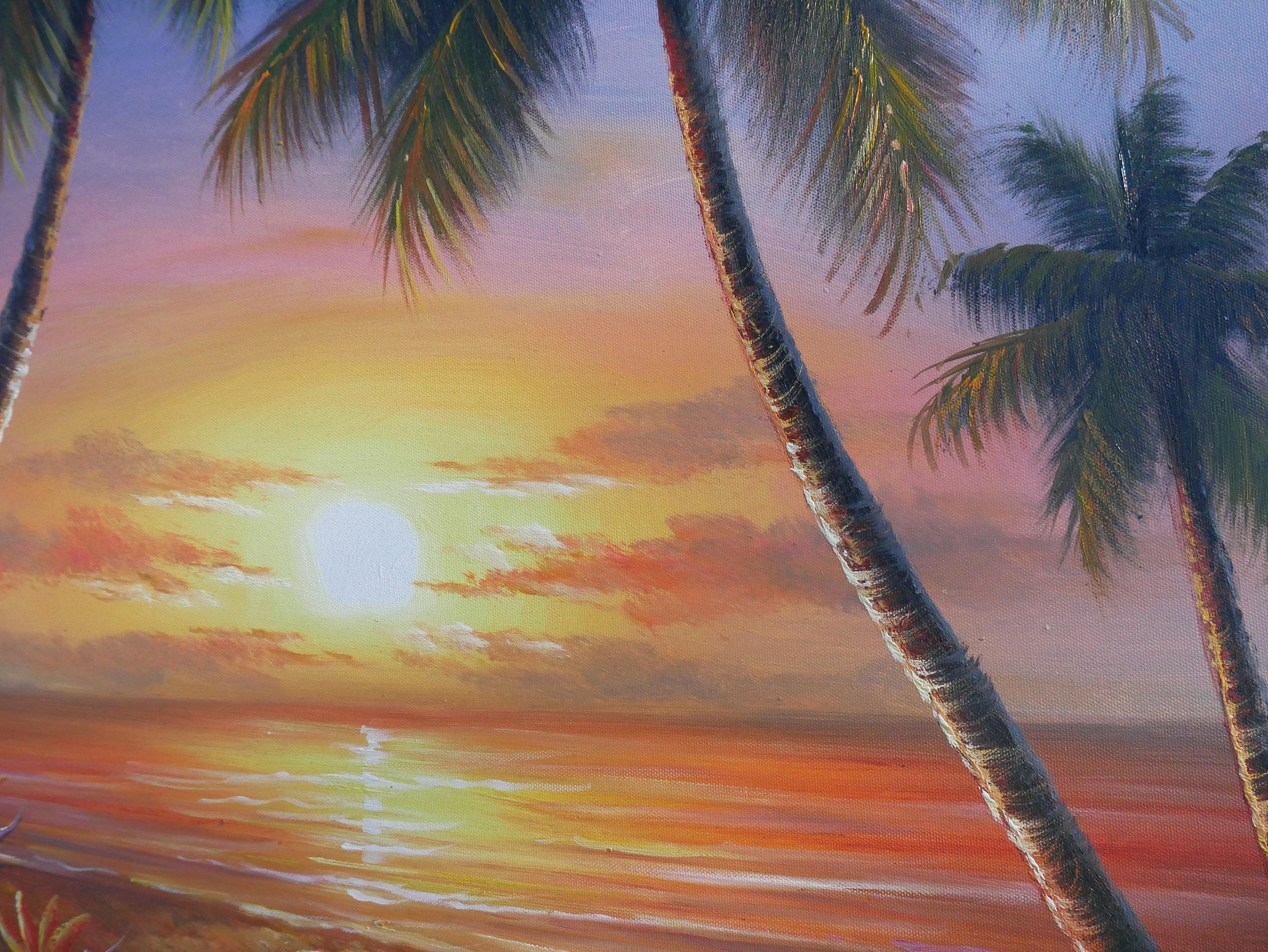 Sunset On The Beach Oil Painting On Canvas By Yasminesweet My Xxx Hot