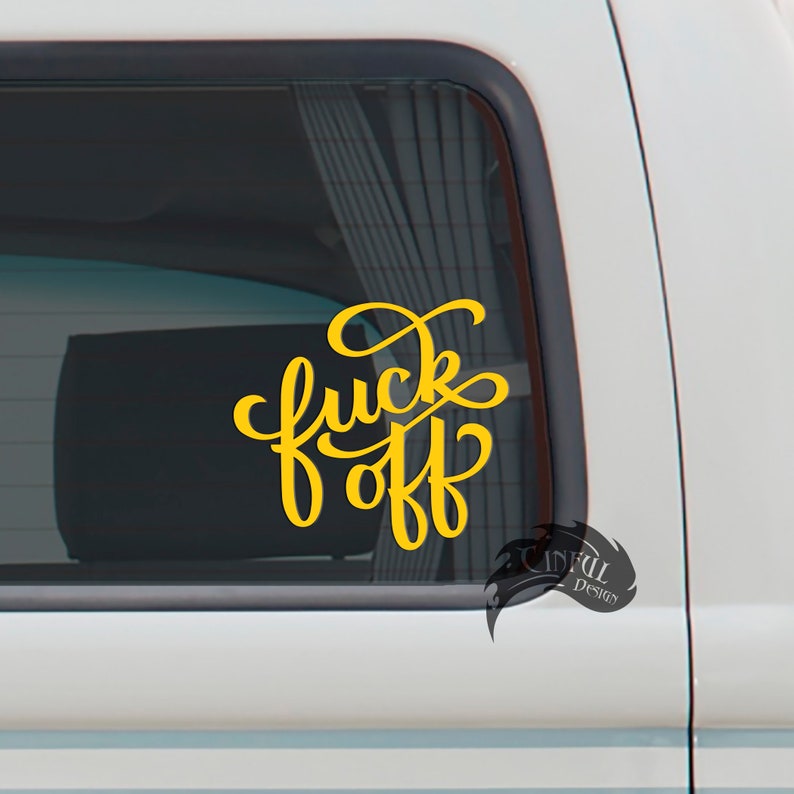 Fuck Off Cursive Vinyl Decal Cutting Files Vector PNG DXF SVG