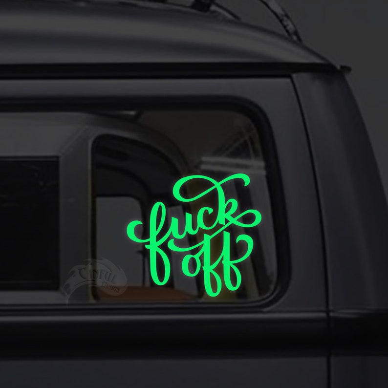 Fuck Off Cursive Vinyl Decal Cutting Files Vector PNG DXF SVG