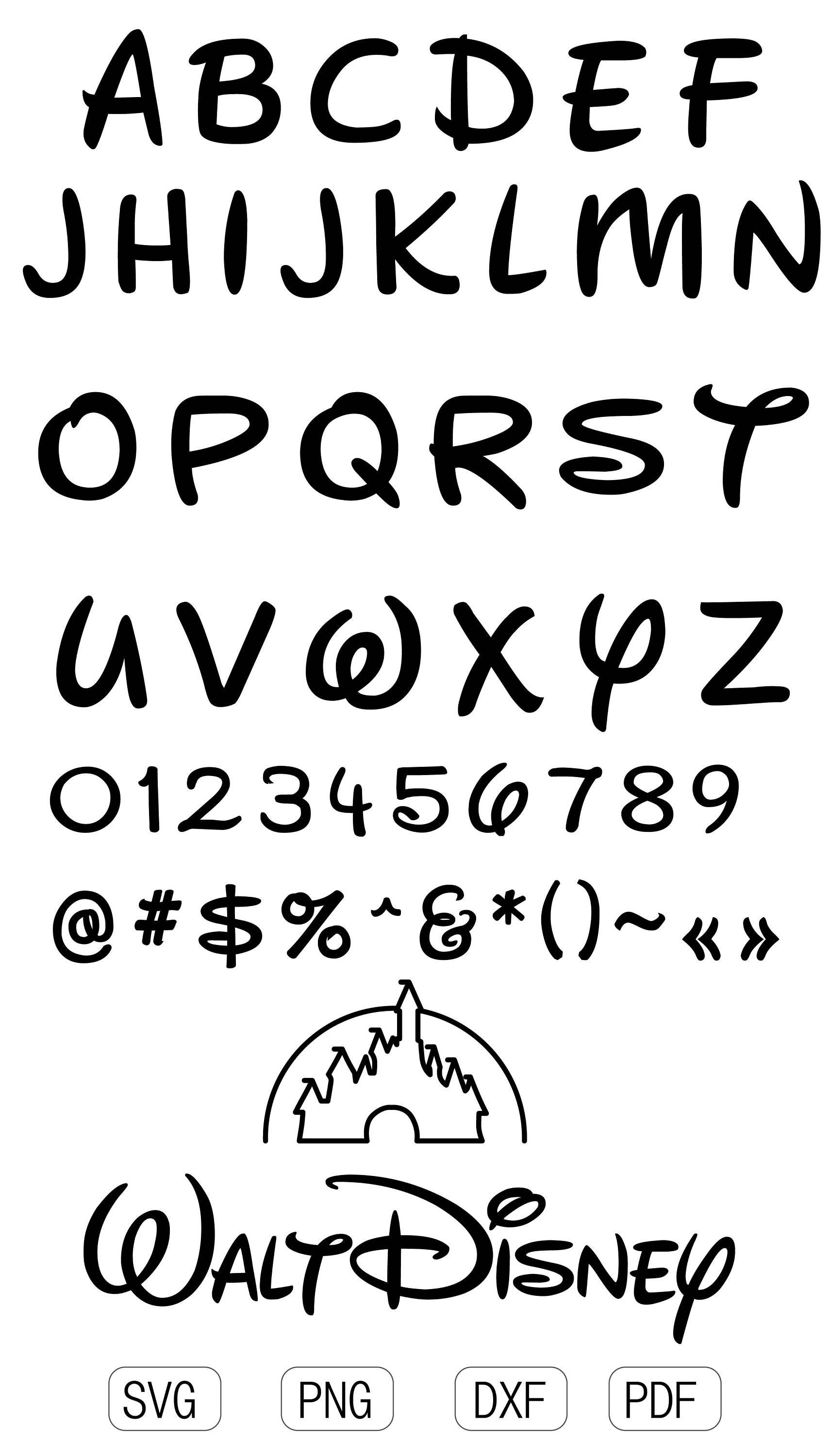 Disney Font Collection Disney AlphabetSVG DXF Disney Clipart Etsy