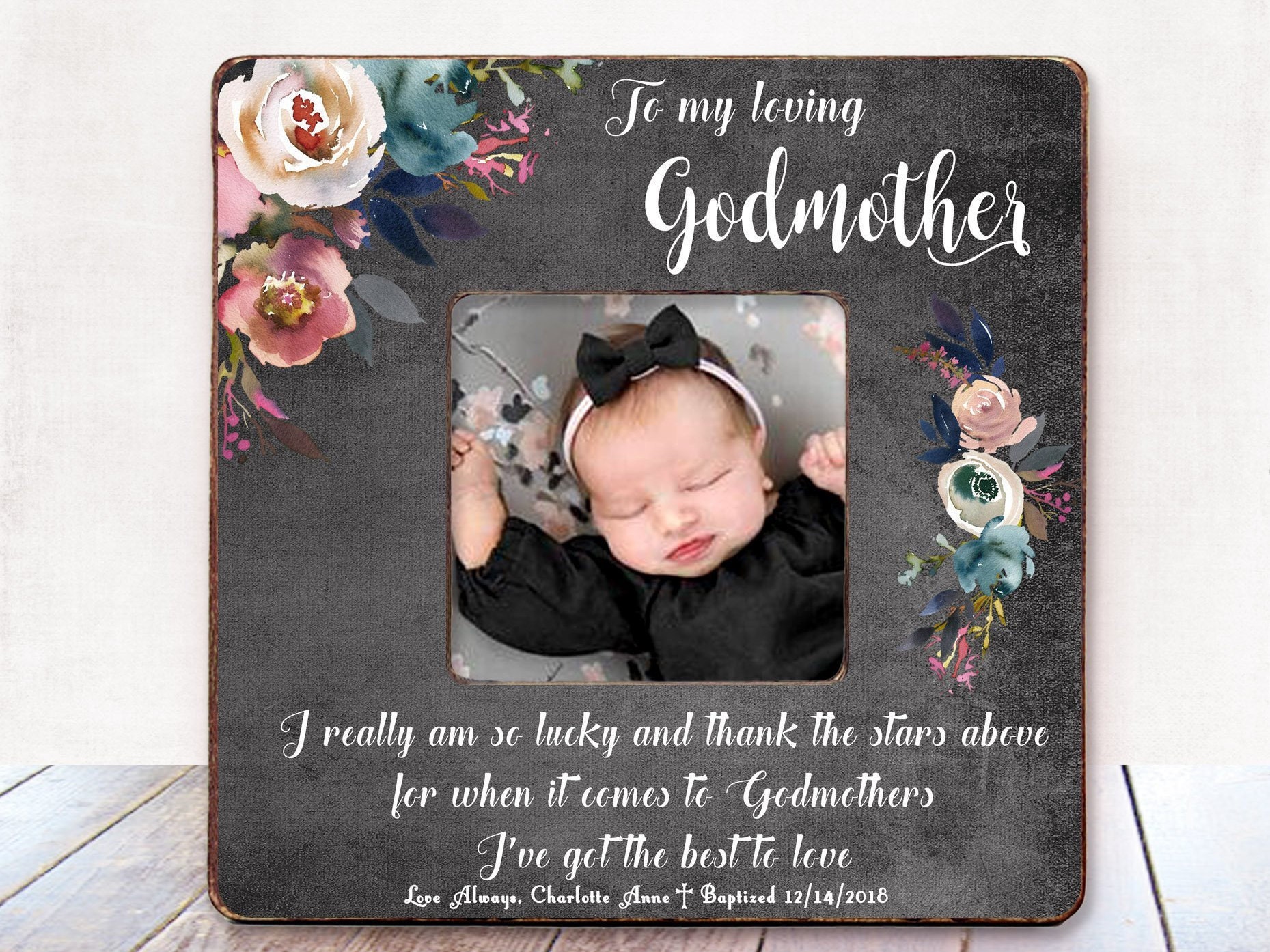 Godmother Gift for Godmother Baptism Gift Godmother Christening Gift Godmother Frame Godparents gift from Godchild Personalized Frame Aunt