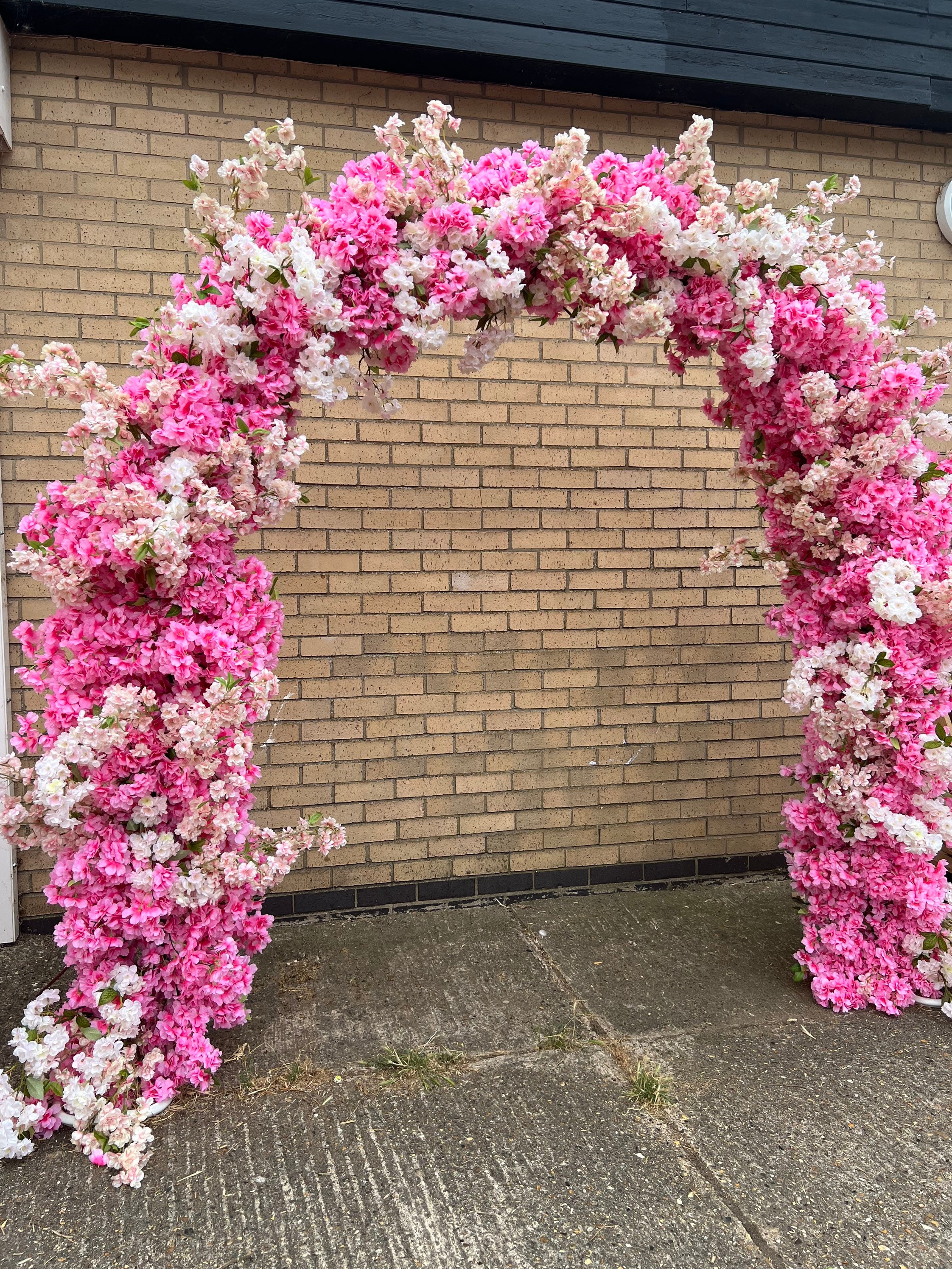 Luxe Cherry Blossom Arch, Pink Flower Pink Backdrop, Wedding Aisle Arch