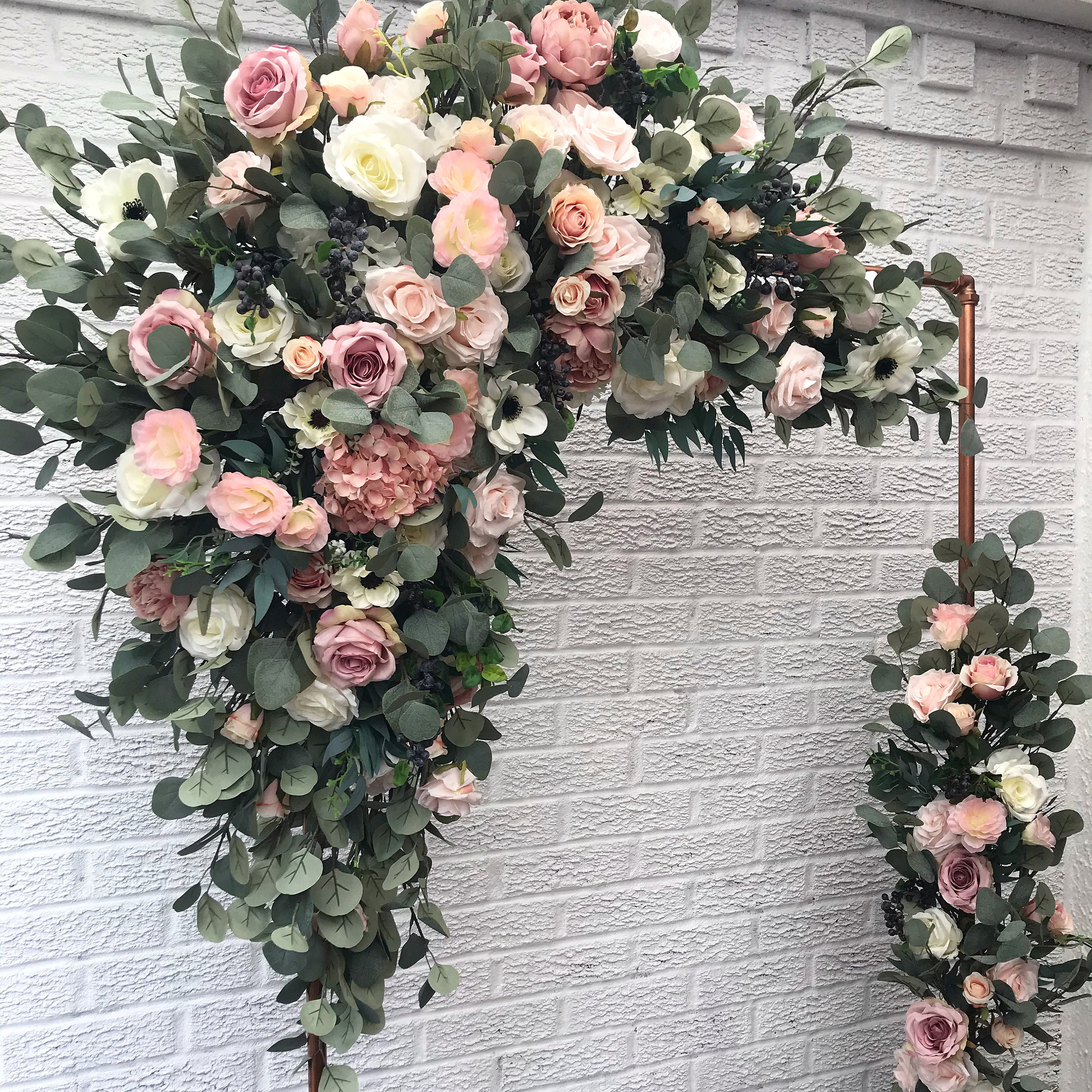 Large Blush Wedding Arch, Wedding Swag, Flower Silk Flower Floral Arch Swag