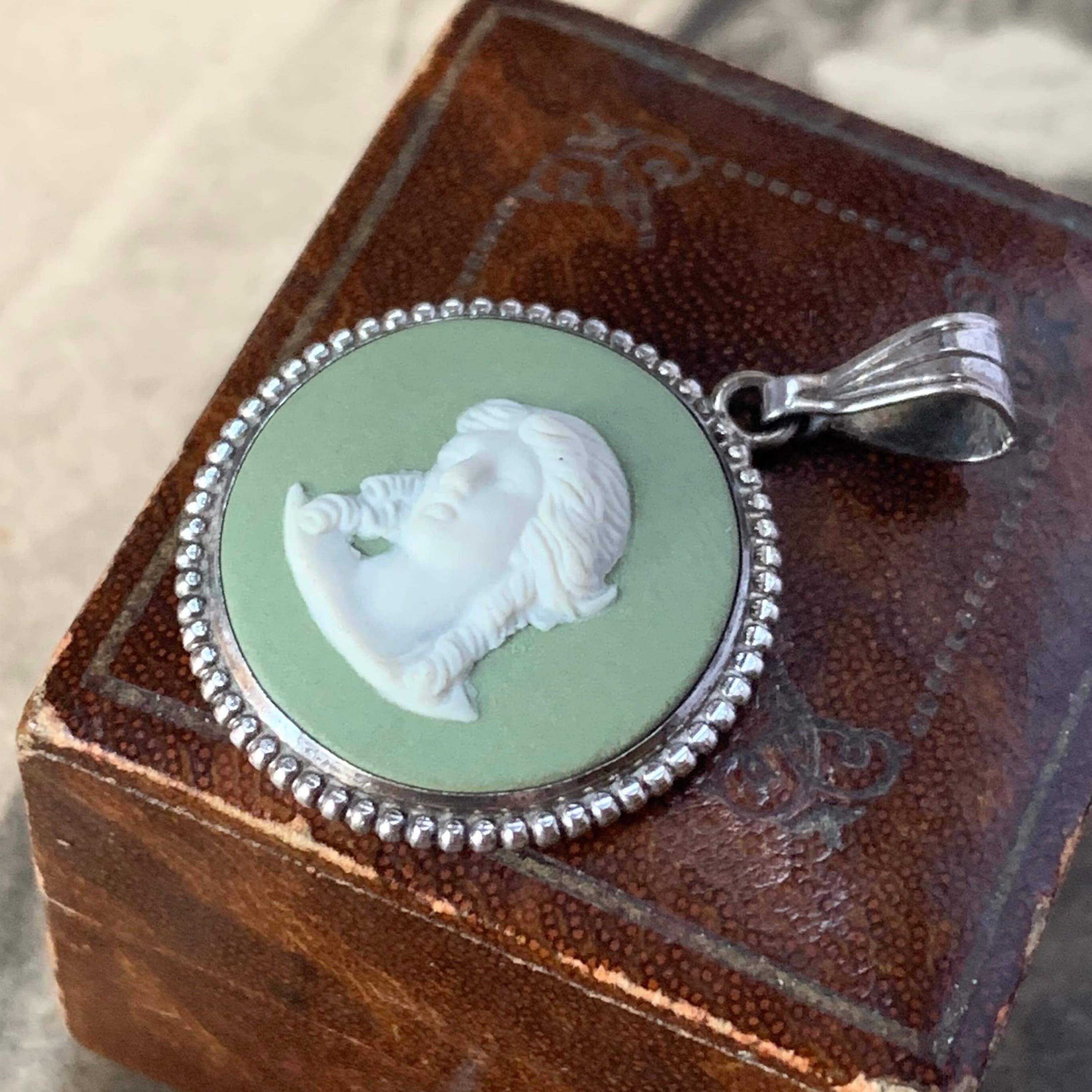 Vintage Sterling Silver Wedgwood Cameo Pendant Is A True Treasure Beautifully Crafted Jasperware With An Exquisite Portrait Of Goddess
