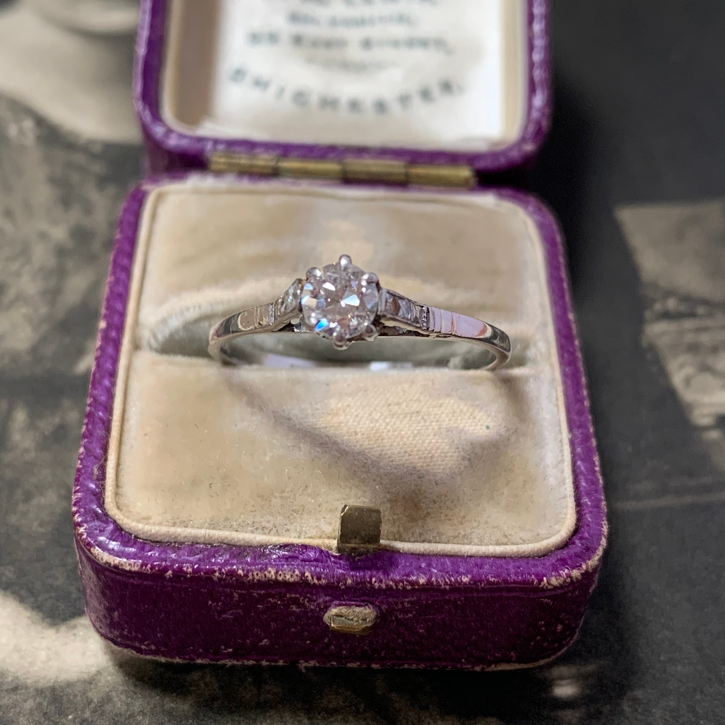 Art Deco Stunning Platinum Diamond Ring. A Wonderful Antique Engagement Or Wedding Ring