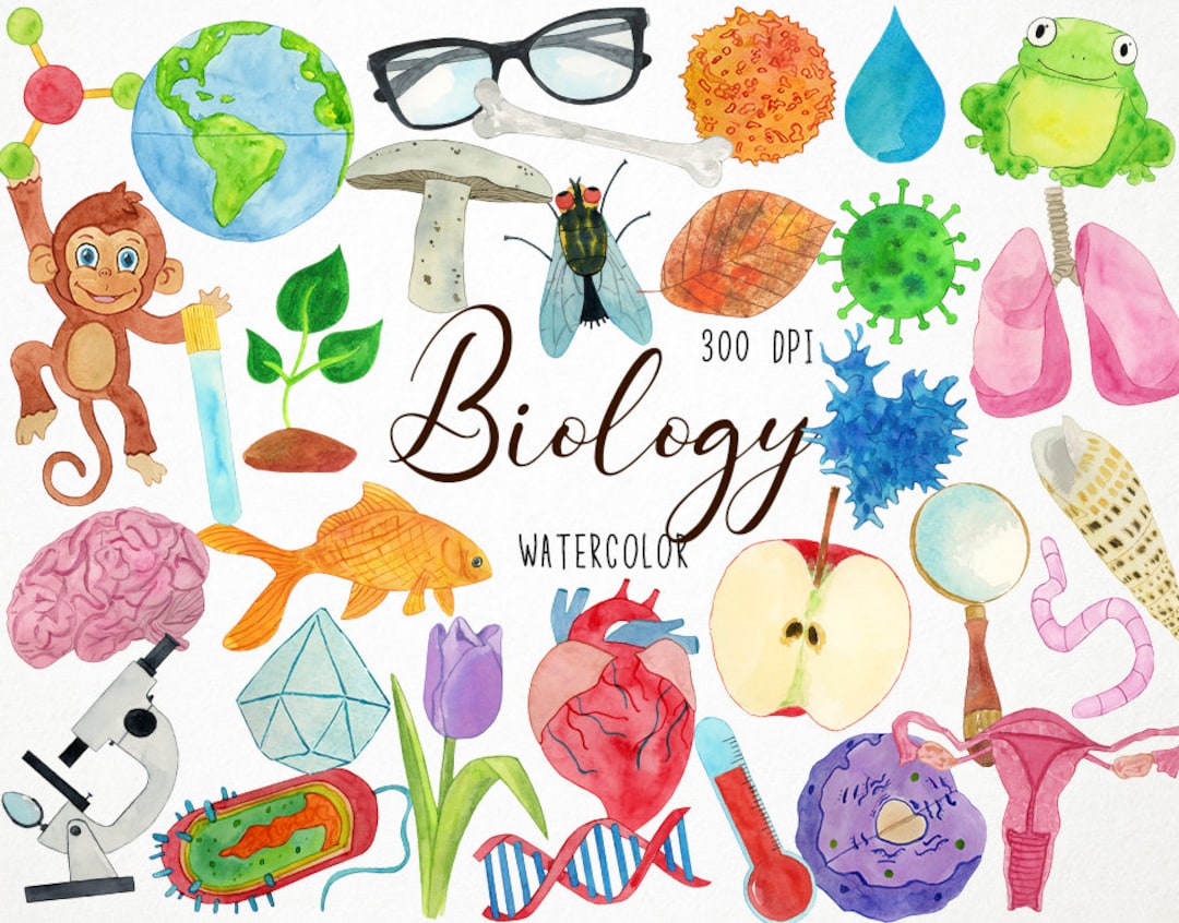 Watercolor Biology Clipart Biologist Clipart Science Clipart