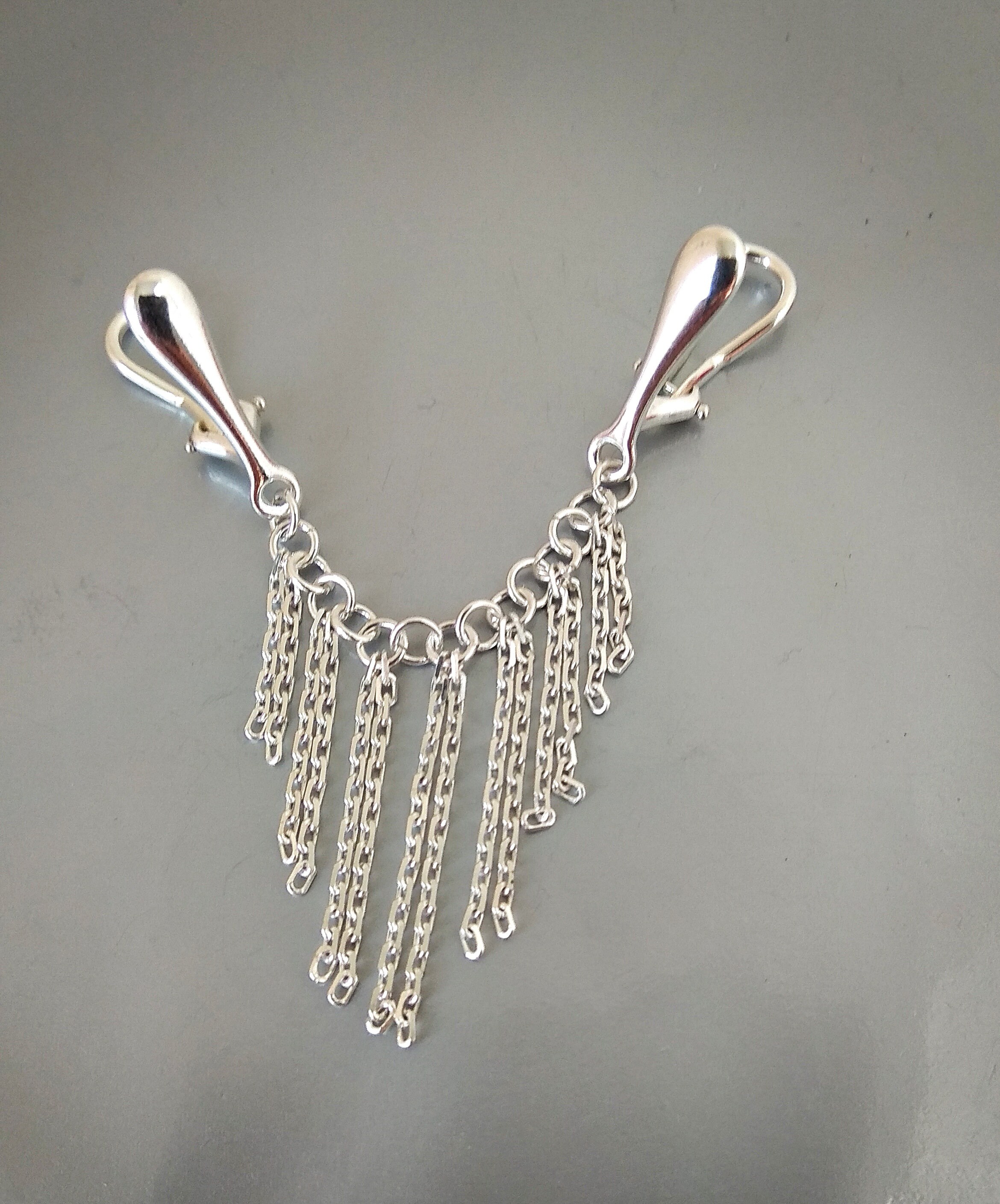 Erotic Vaginal Jewelryfake Body Piercing With Silver Chains Etsy