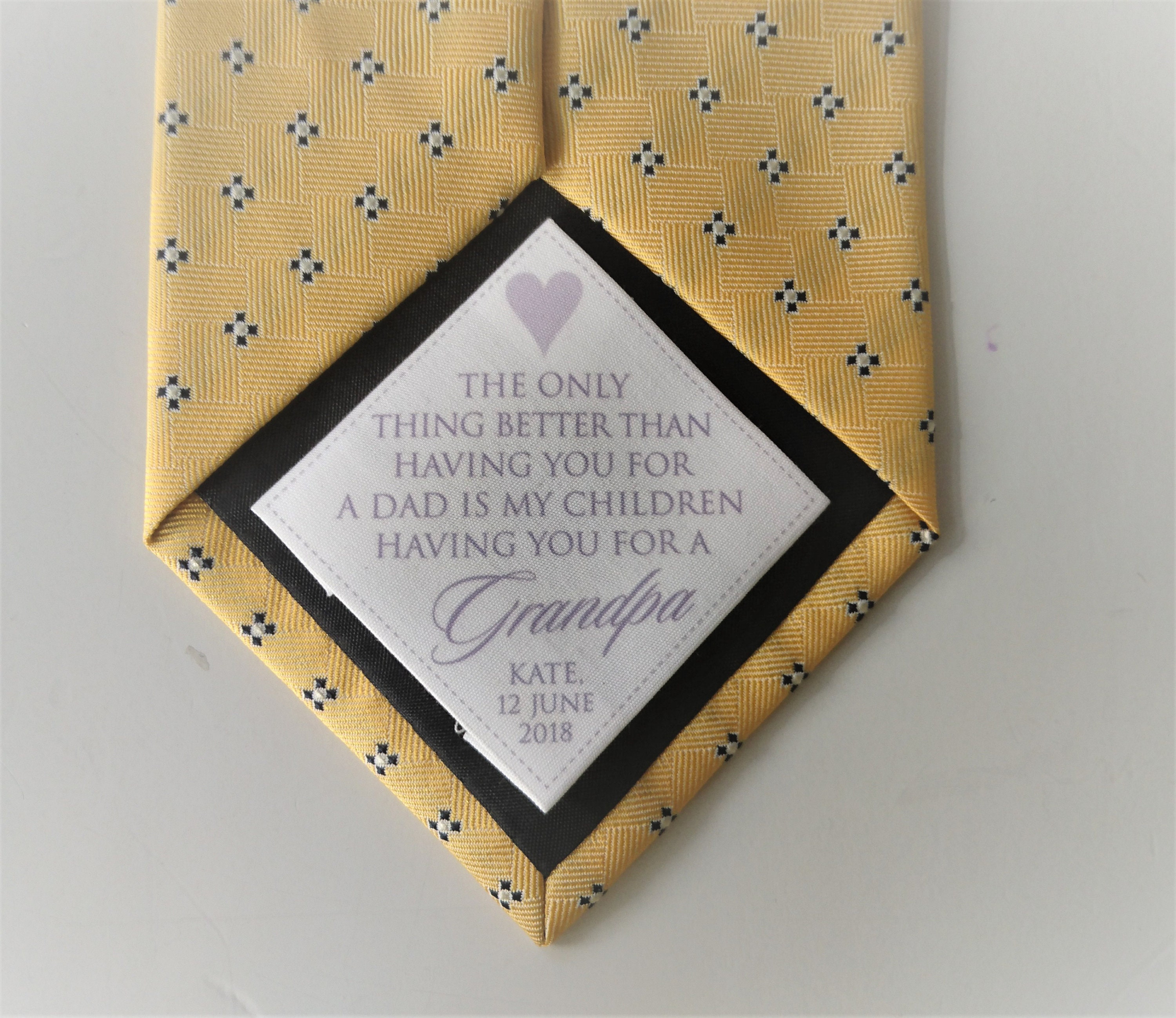 Personalised Tie Patch For Grandad, Gift To Grandfather’s Gift, Grandpa Gifts, Gifts From Grandchildren