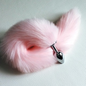 Pink Tail Butt Plug Fox Tail Butt Plug Bdsm Ddlg Cat Toy Mature Toys Pet Play Pink Kitten Tail